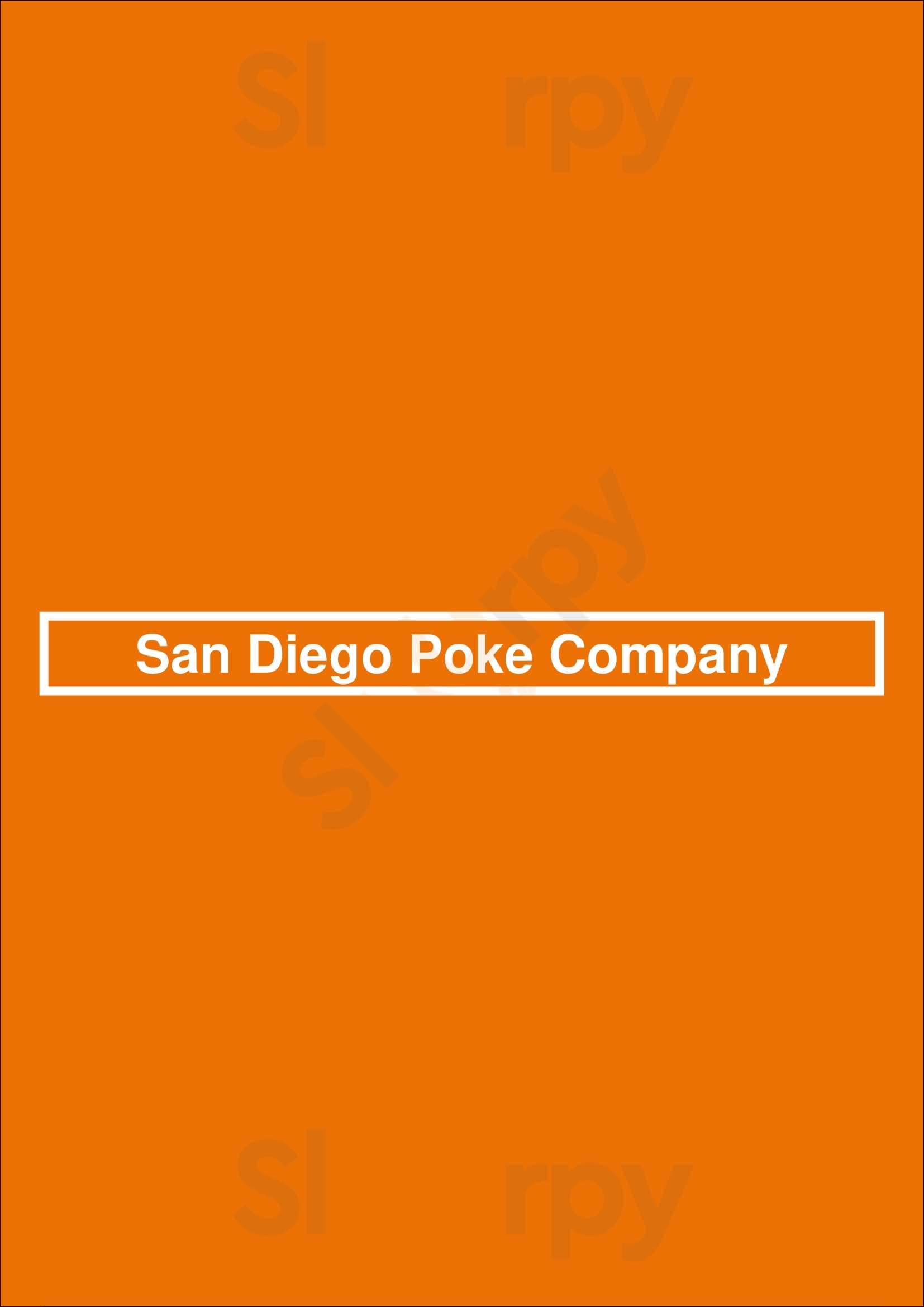 Main Menu - San Diego Poke Company