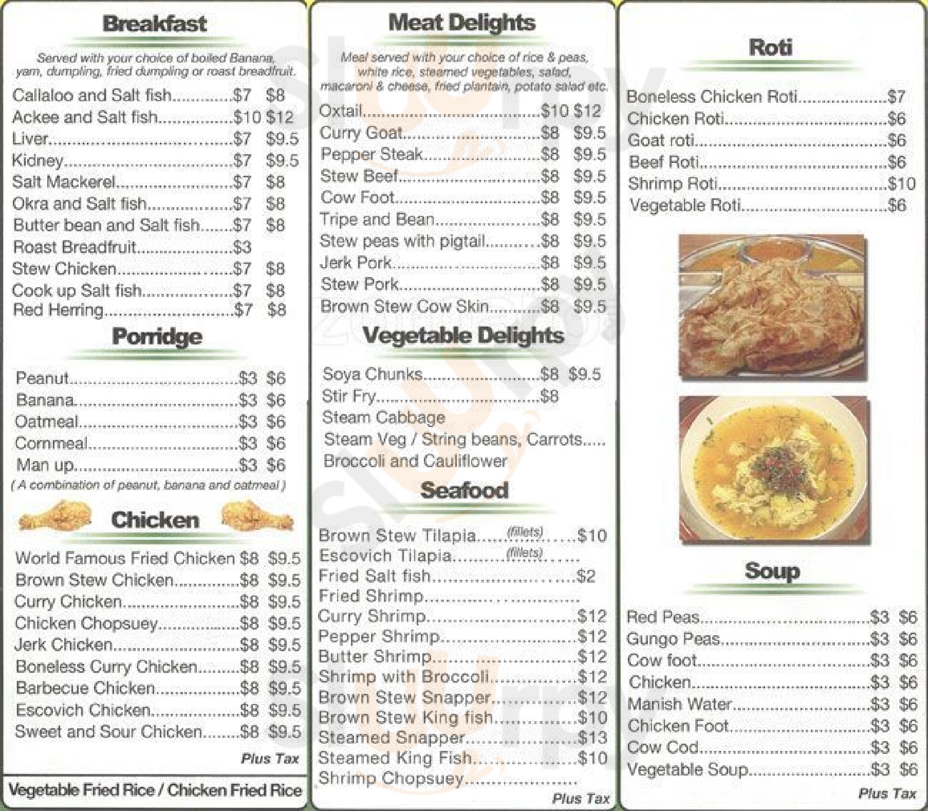 Main Menu - Dougie's Jamaican Cuisine
