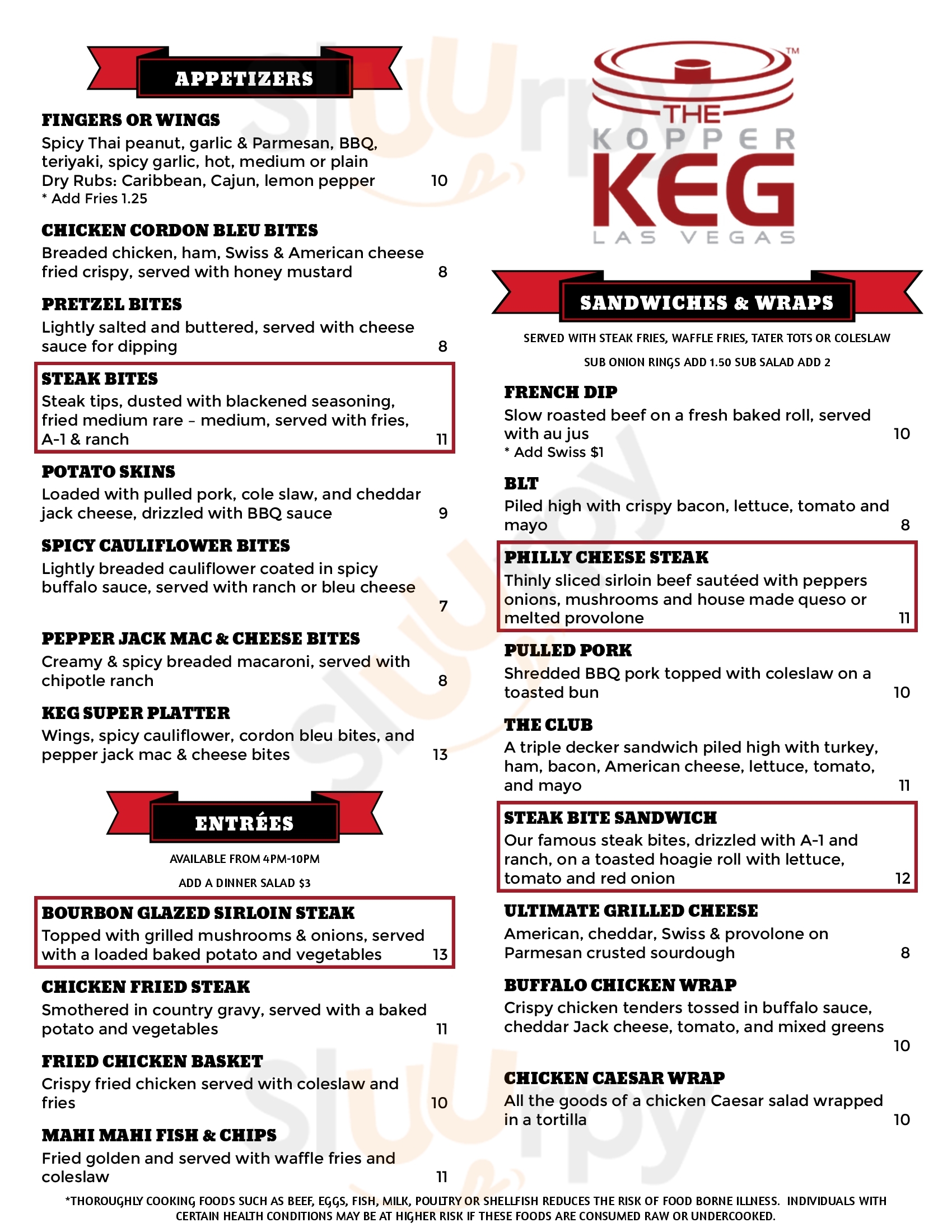 Main Menu - Kopper Keg East