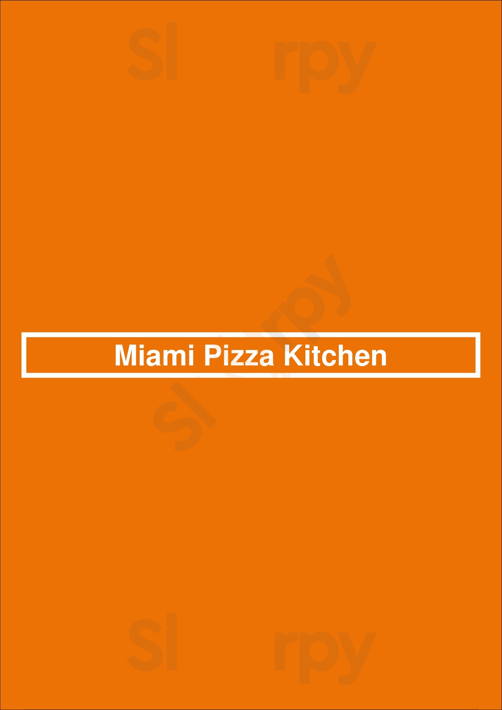 Main Menu - Miami Pizza Kitchen