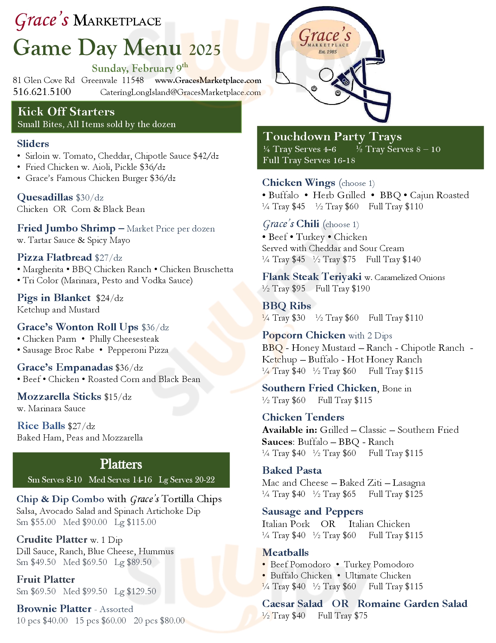 Main Menu - Grace's Marketplace