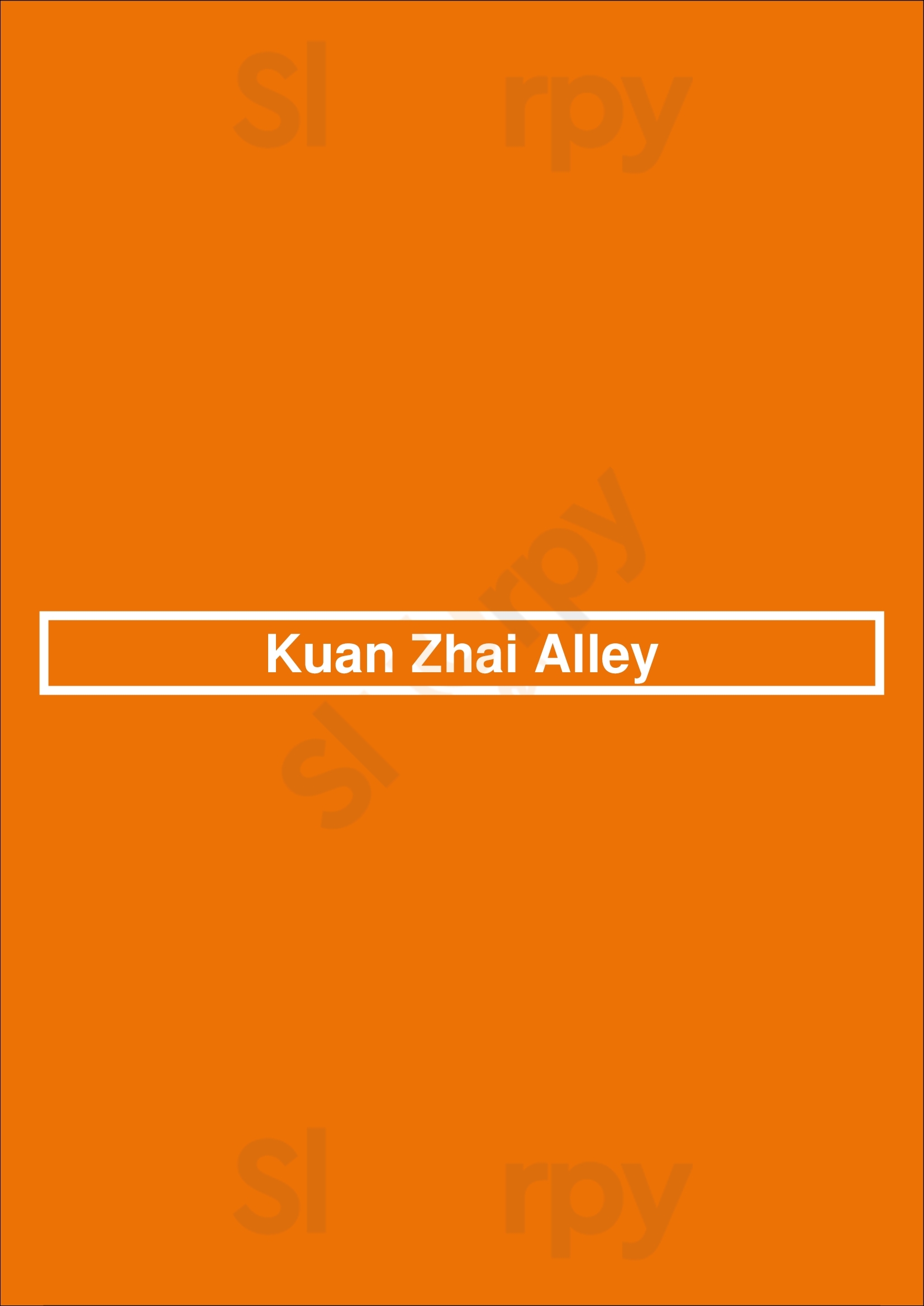 Main Menu - Kuan Zhai Alley