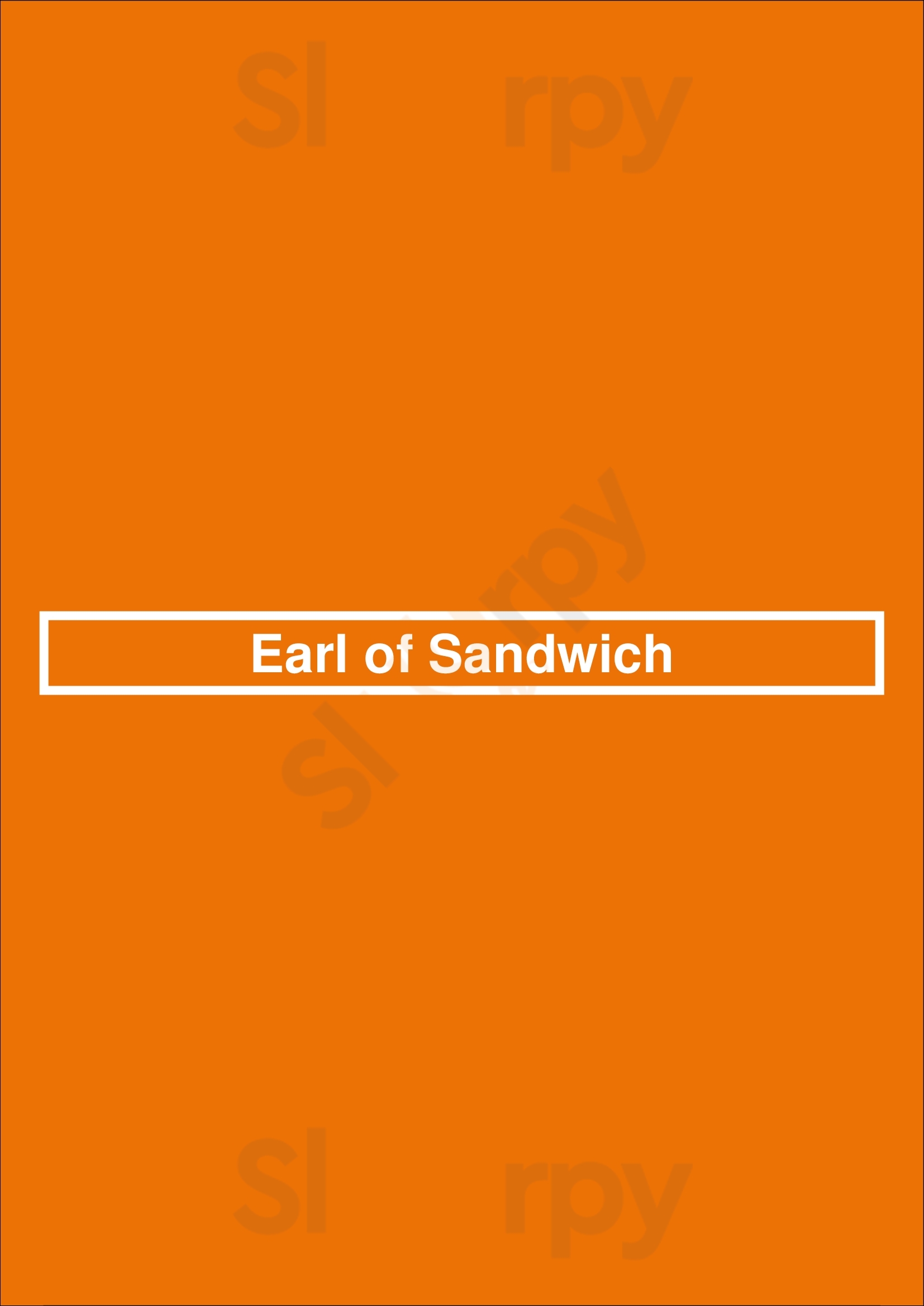 Main Menu - Earl Of Sandwich