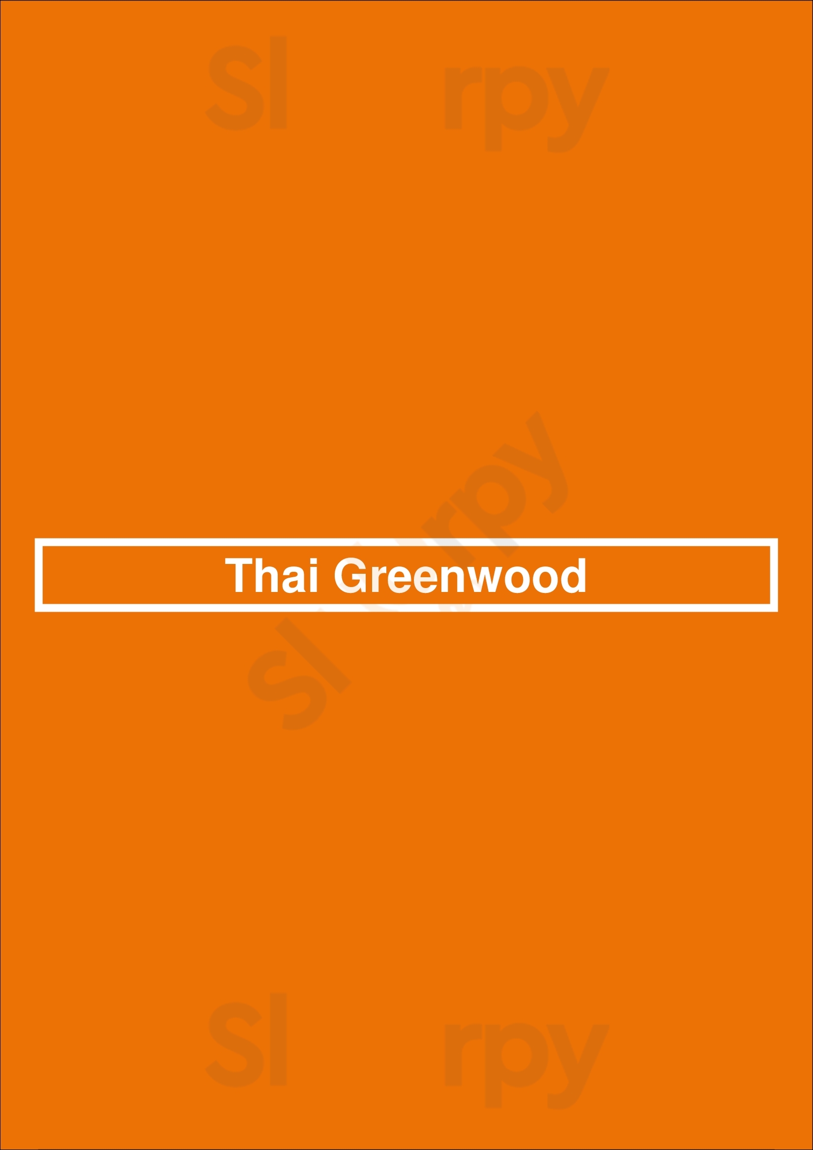 Thai Greenwood Seattle Menu - 1