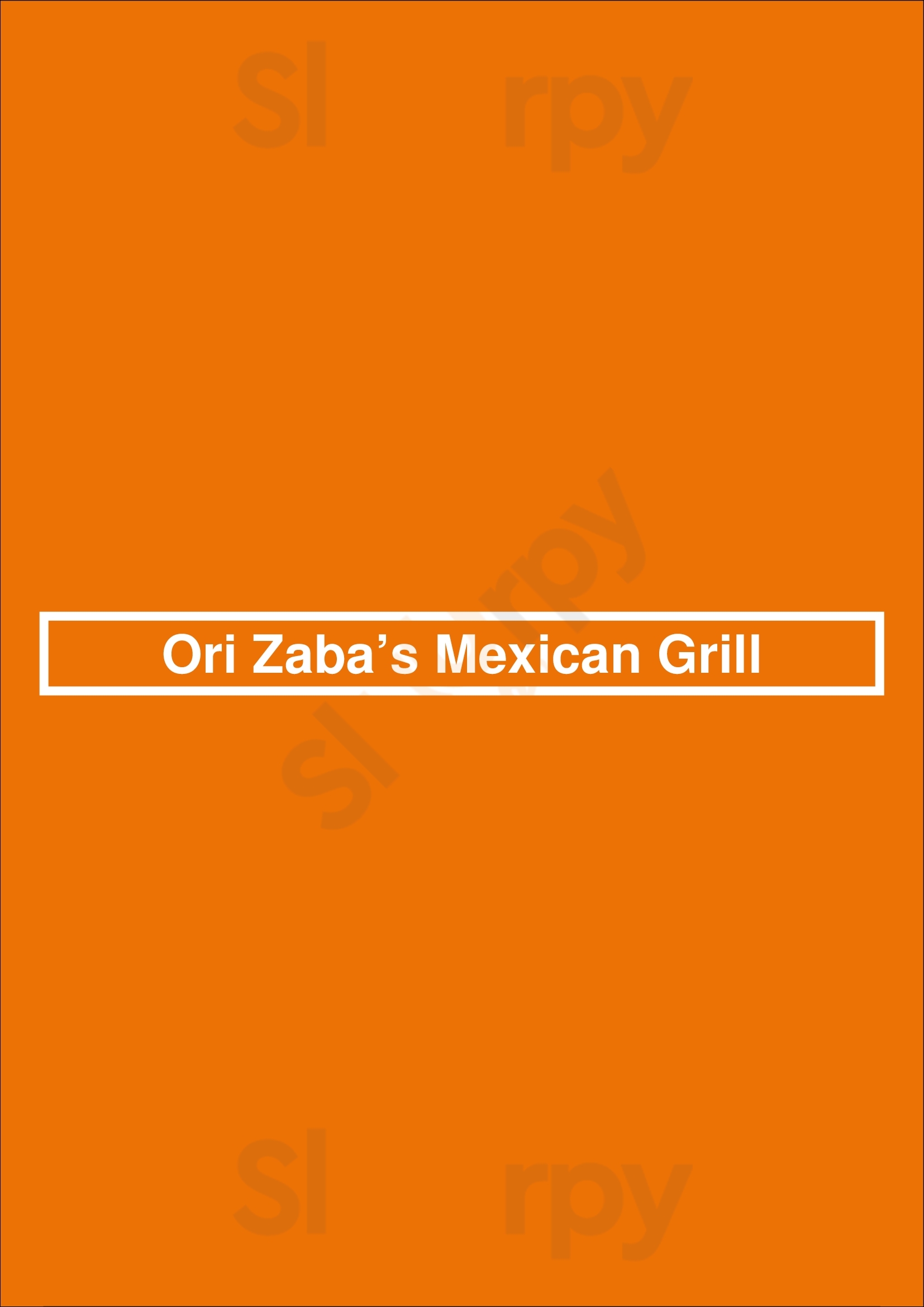 Ori Zaba’s Mexican Grill Las Vegas Menu - 1