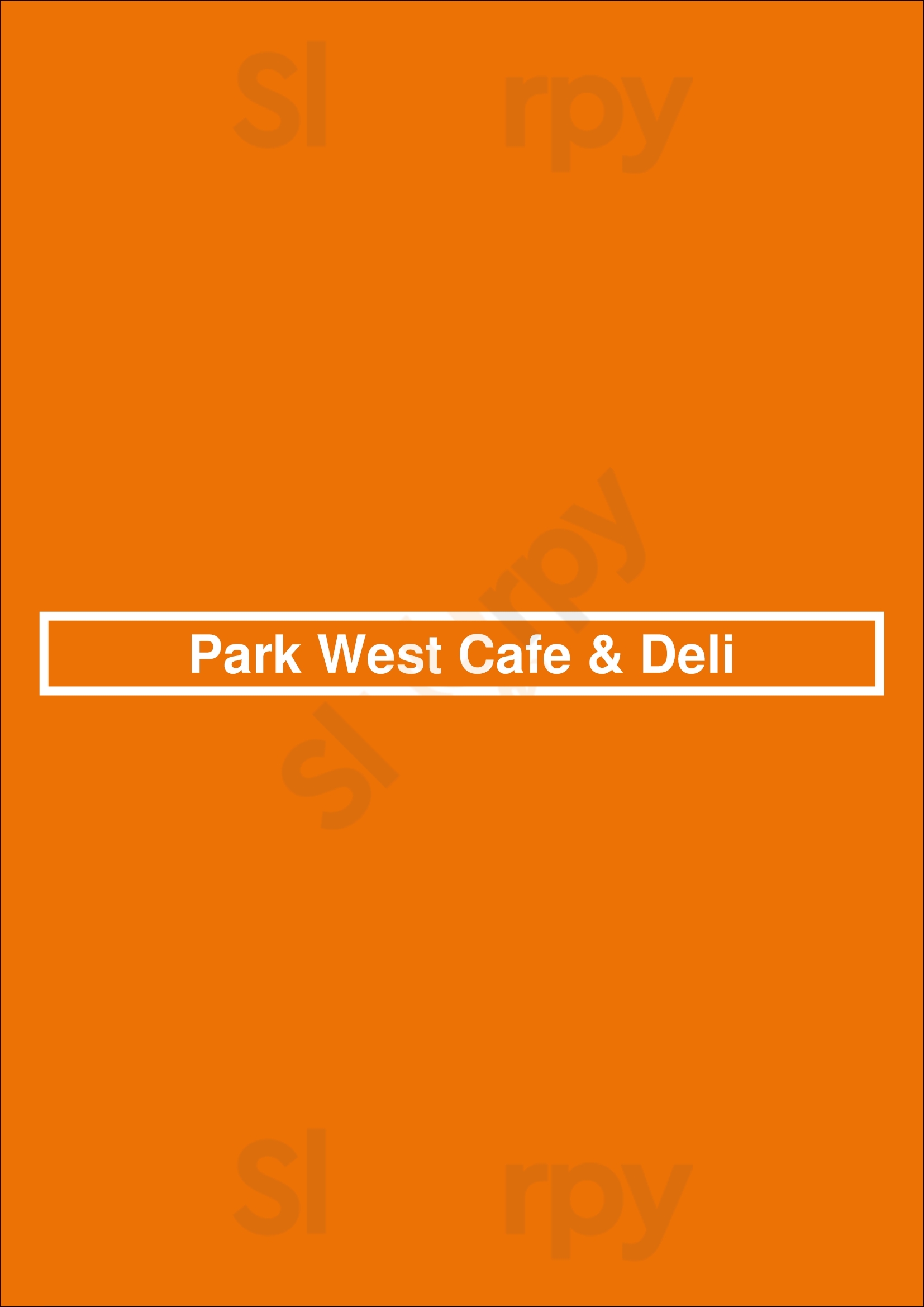 Park West Cafe & Deli New York City Menu - 1