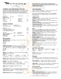 Mercury Cafe menu