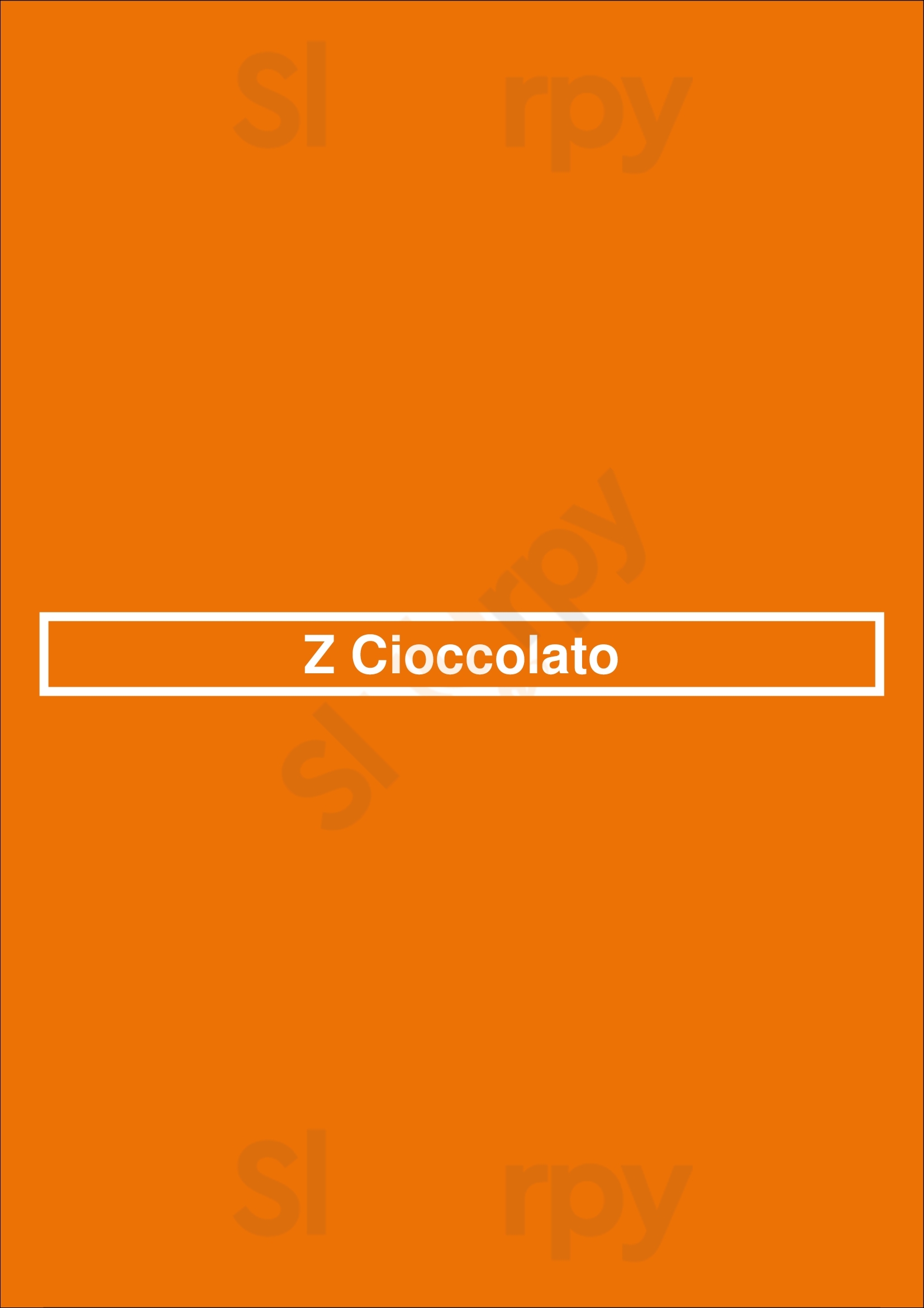 Main Menu - Z Cioccolato