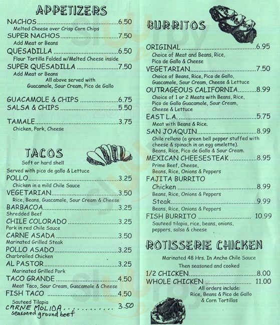 Original California Taqueria Brooklyn Menu - 1