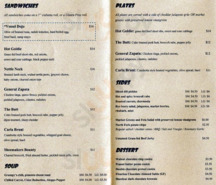 Untamed Sandwiches menu