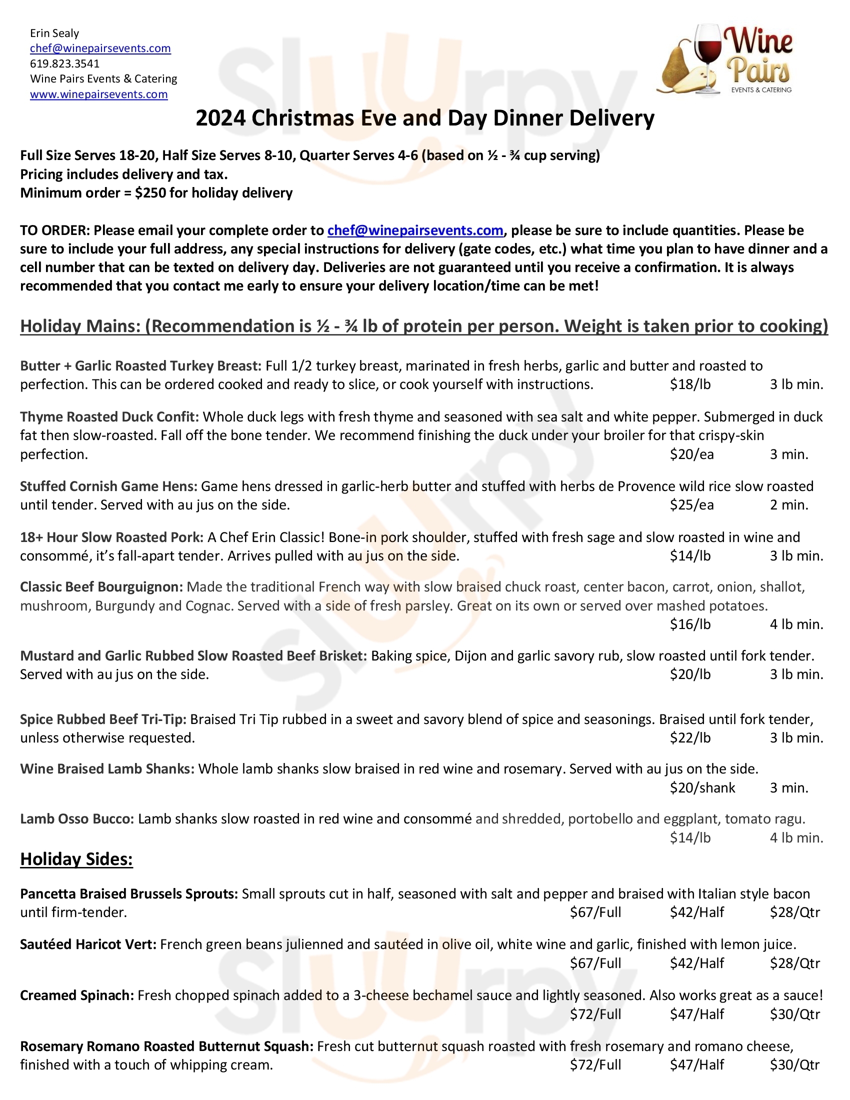 Main Menu - Wine Pairs