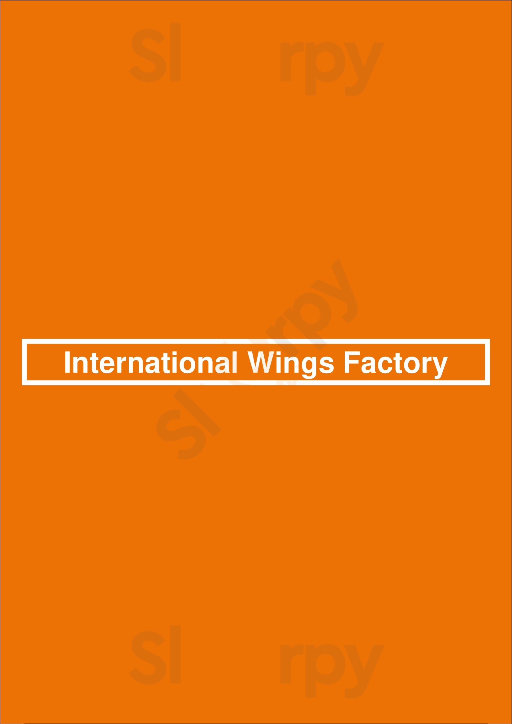 International Wings Factory New York City Menu - 1