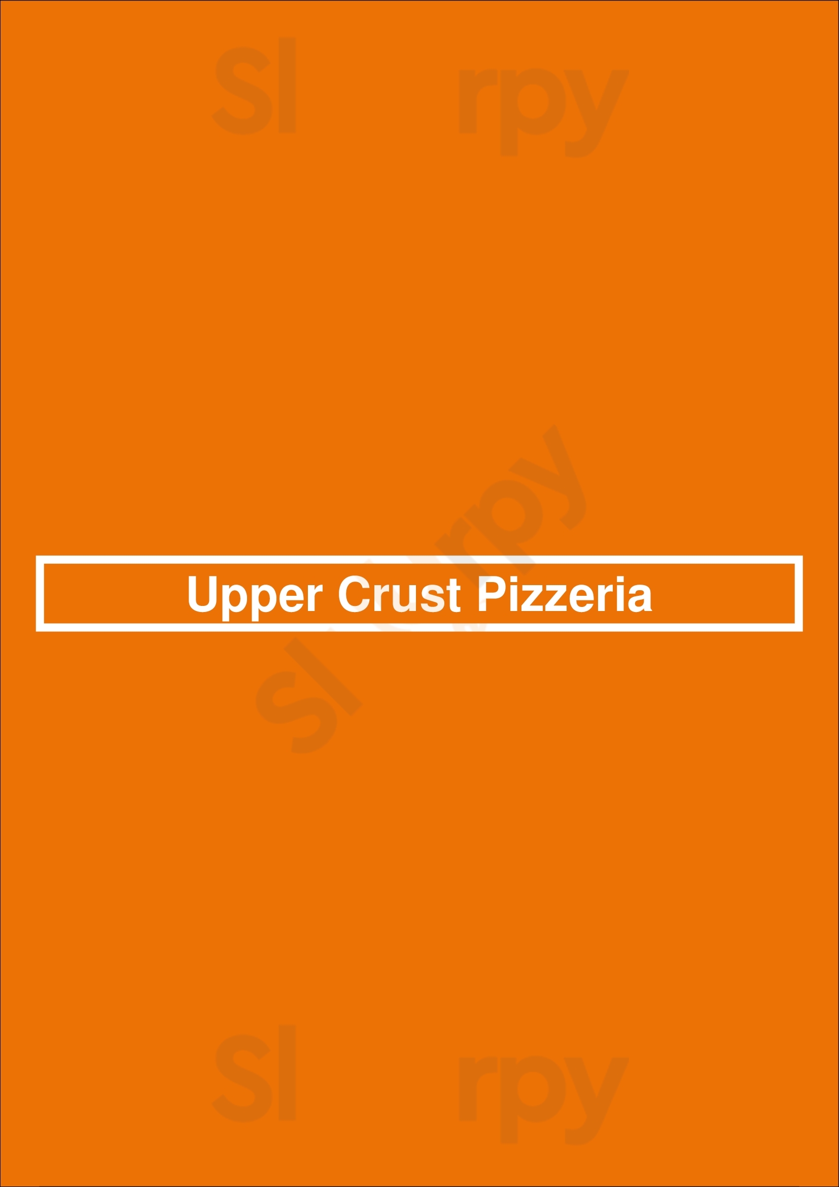 Main Menu - Upper Crust Pizzeria