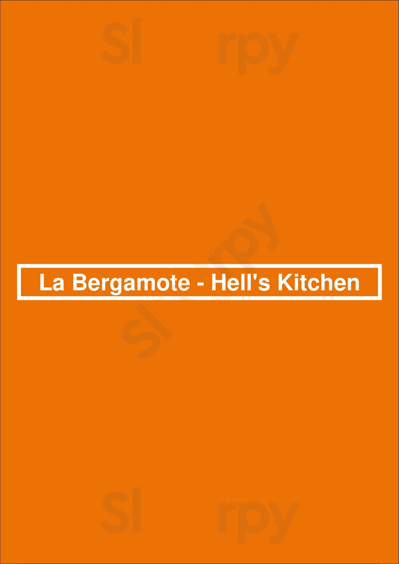 La Bergamote - Hell's Kitchen New York City Menu - 1