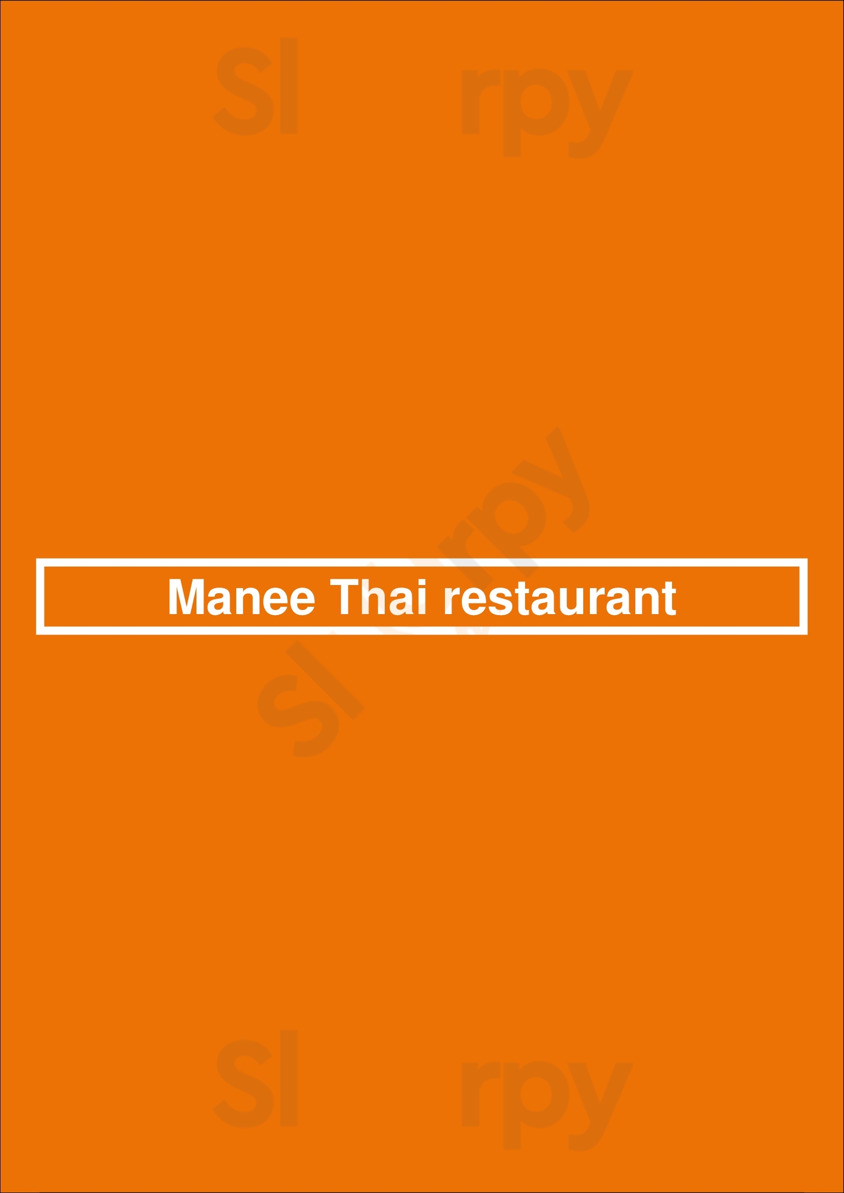 Manee Thai Restaurant Chicago Menu - 1