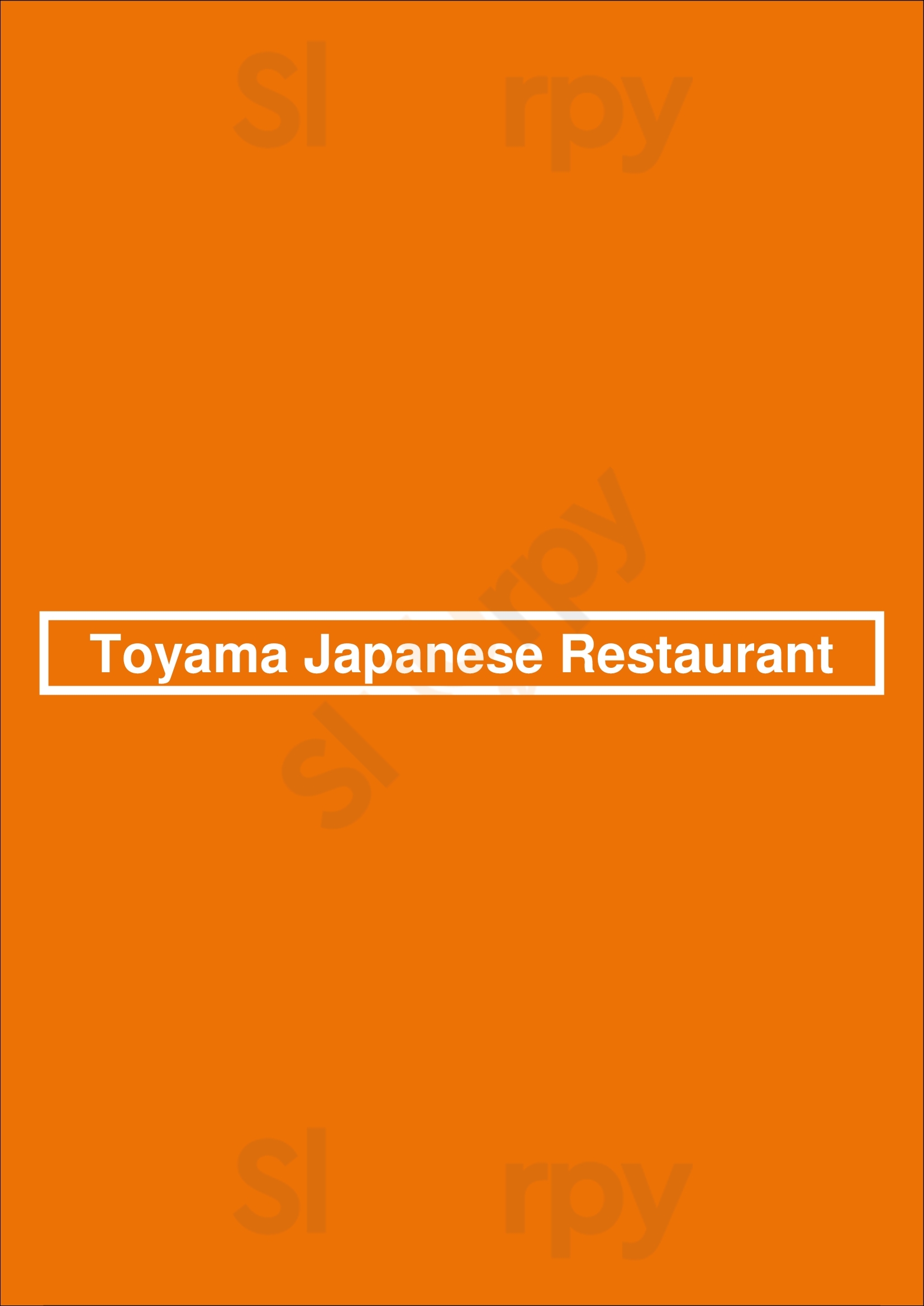 Main Menu - Toyama Japanese Restaurant