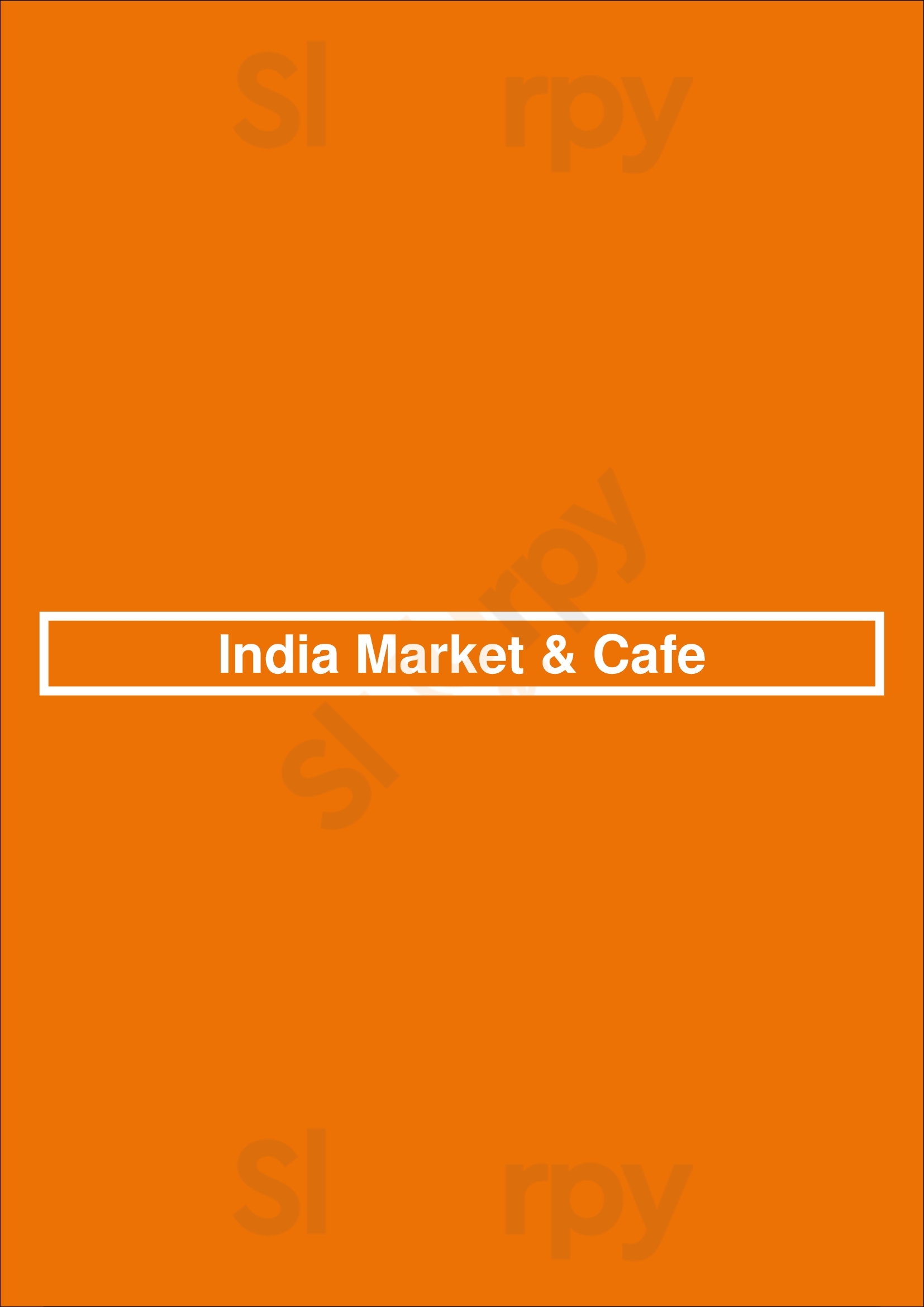 Main Menu - India Market & Cafe