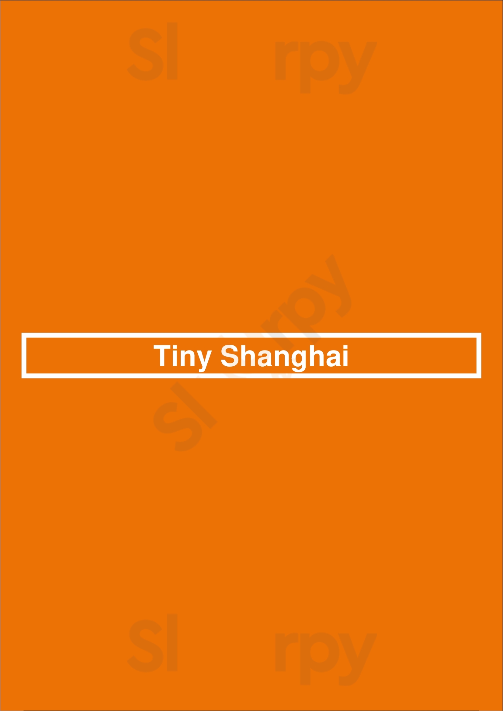 Tiny Shanghai New York City Menu - 1