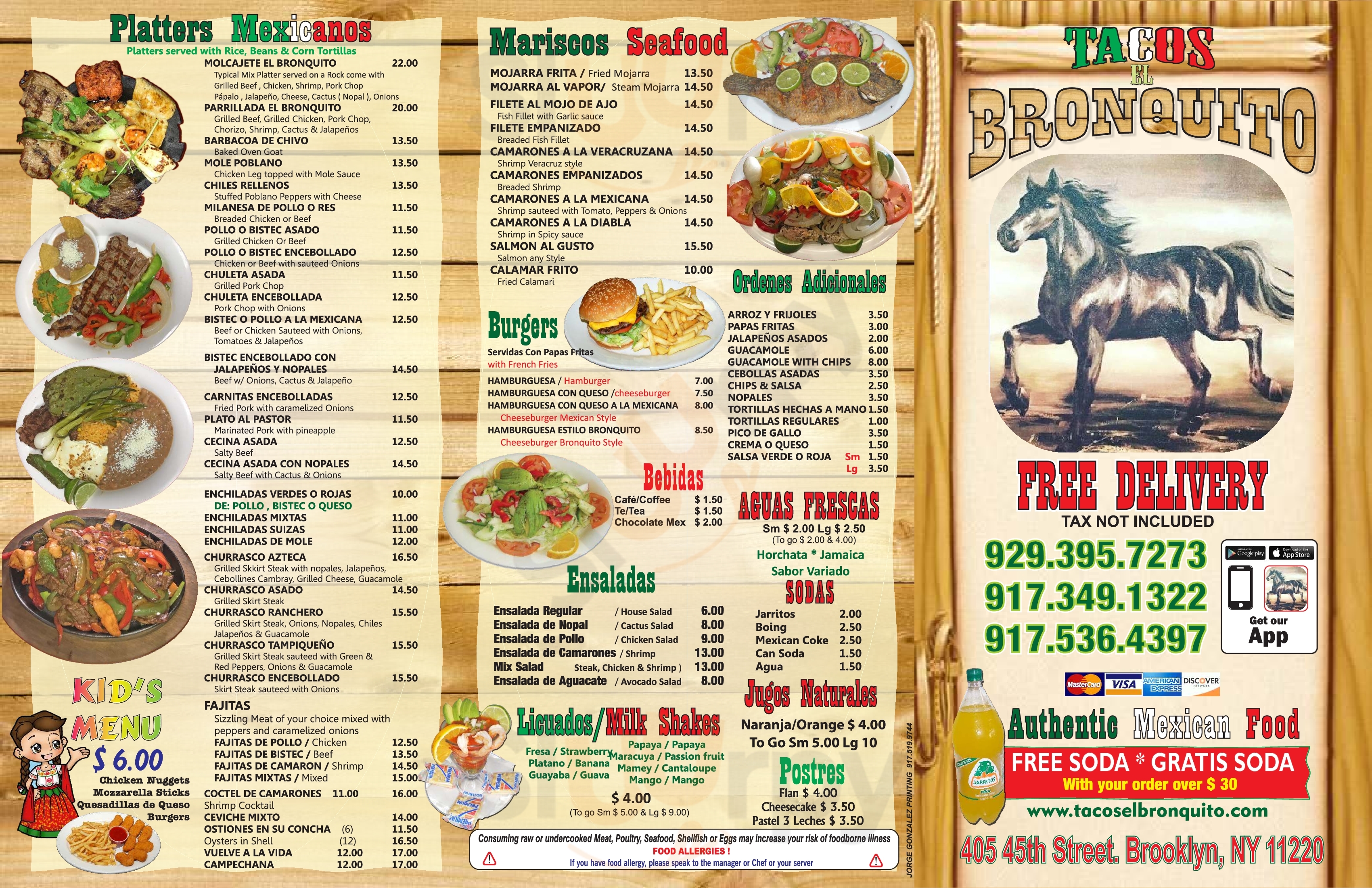 Main Menu - Tacos El Bronquito