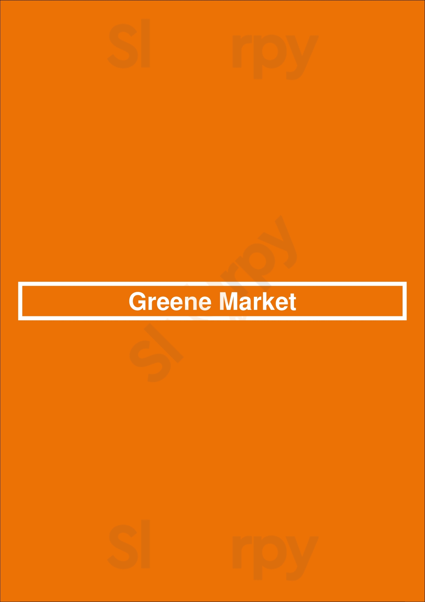 Main Menu - Greene Market