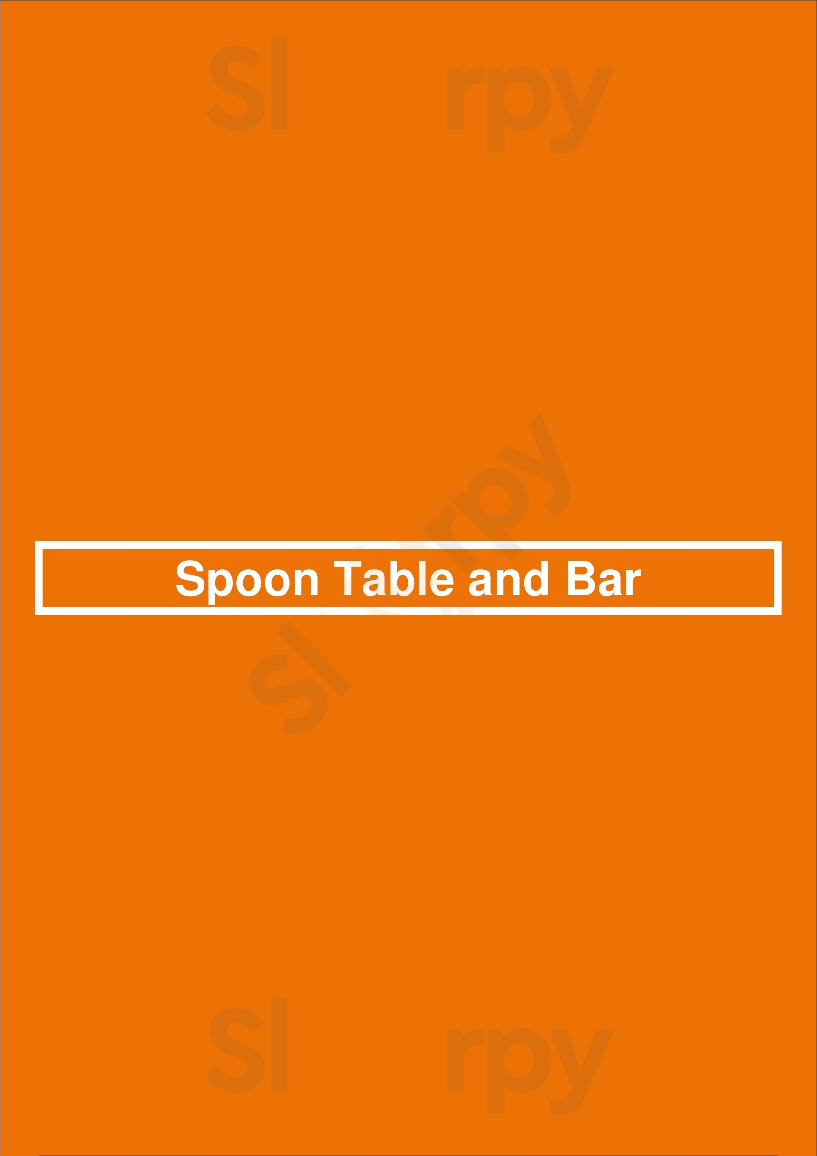 Spoon Table And Bar New York City Menu - 1