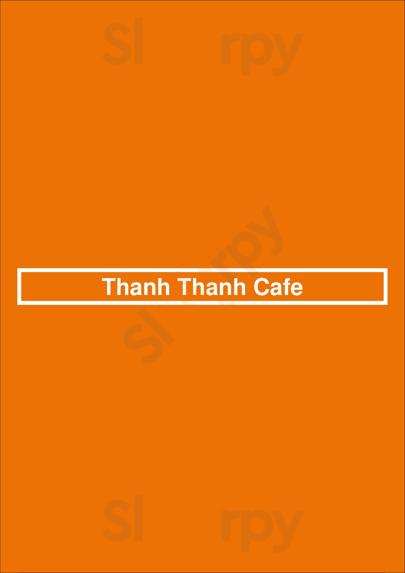 Main Menu - Thanh Thanh Cafe