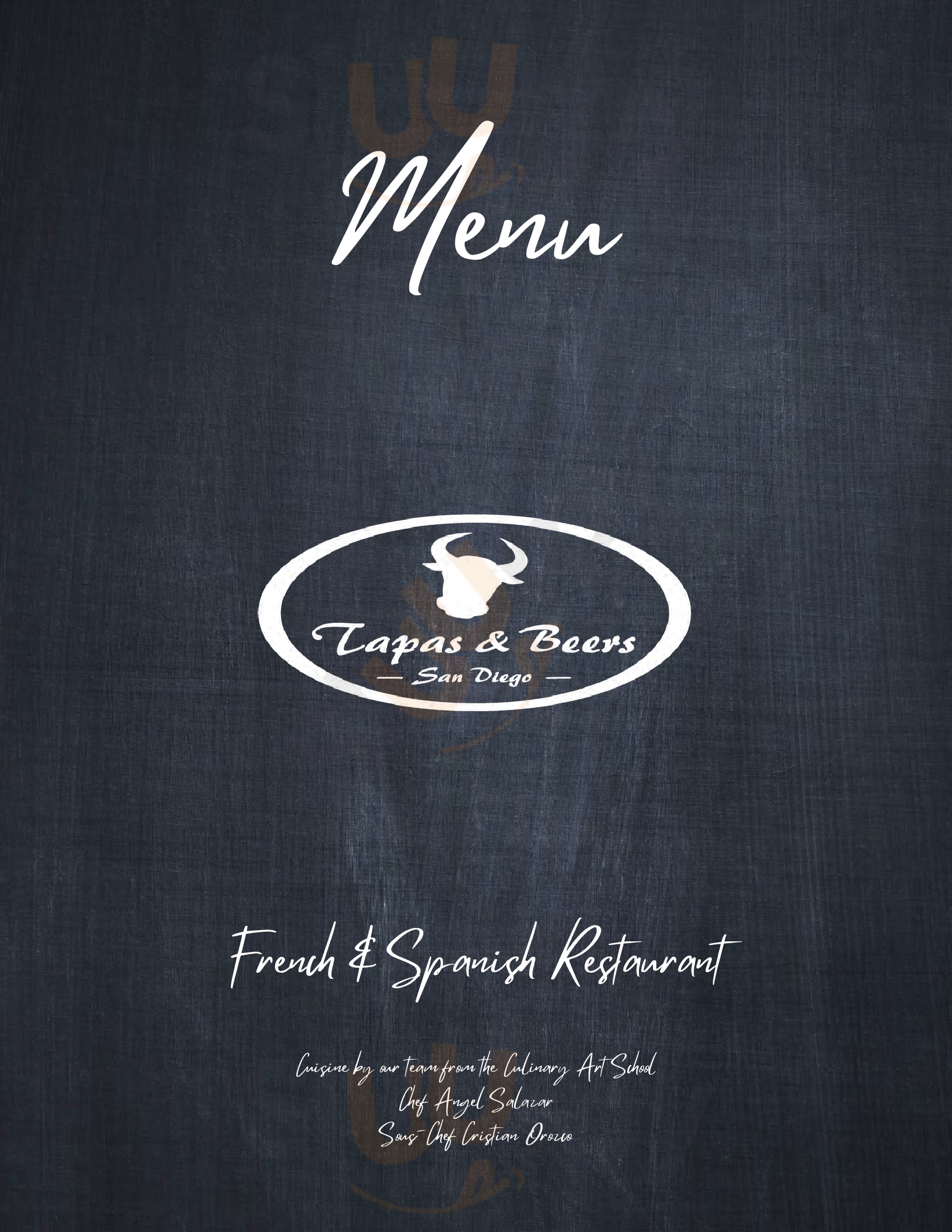 Main Menu - Tapas & Beers