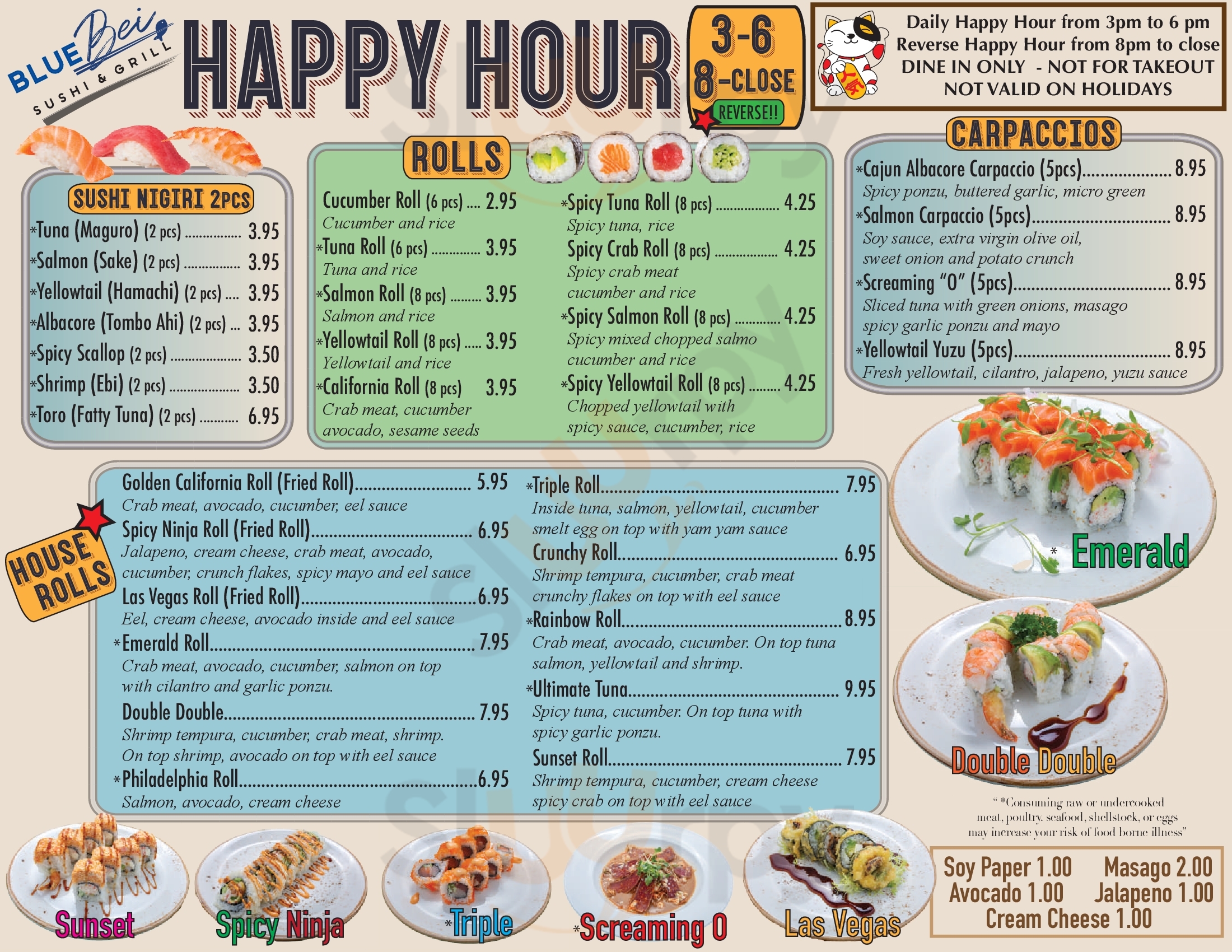 Main Menu - Bluebei Sushi & Grill
