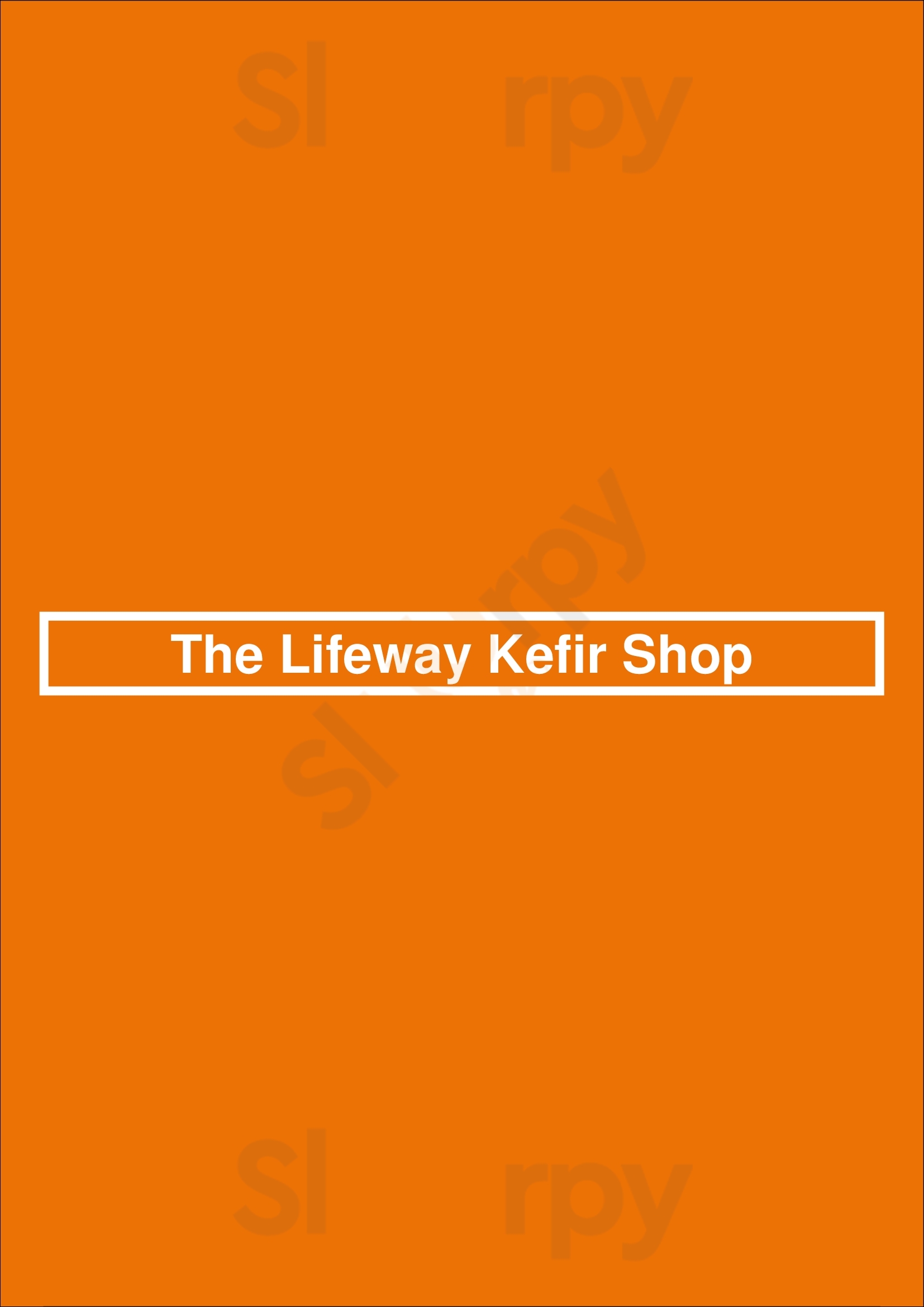 The Lifeway Kefir Shop Chicago Menu - 1