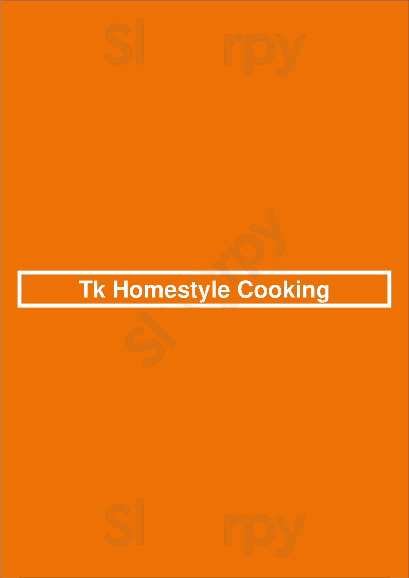 Tk Homestyle Cooking Philadelphia Menu - 1