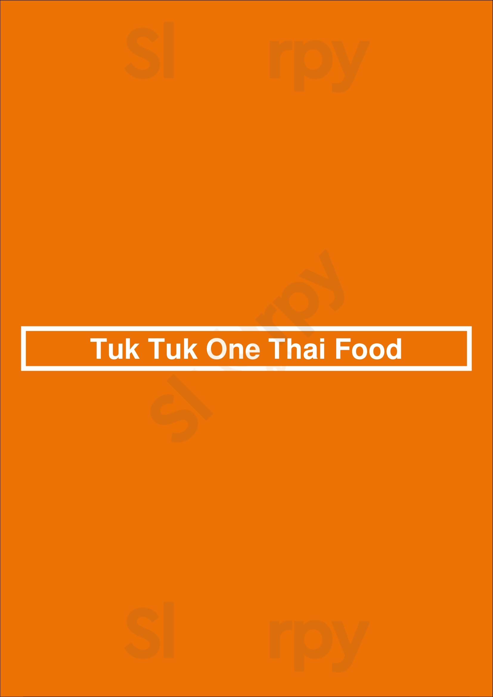 Main Menu - Tuk Tuk One Thai Food