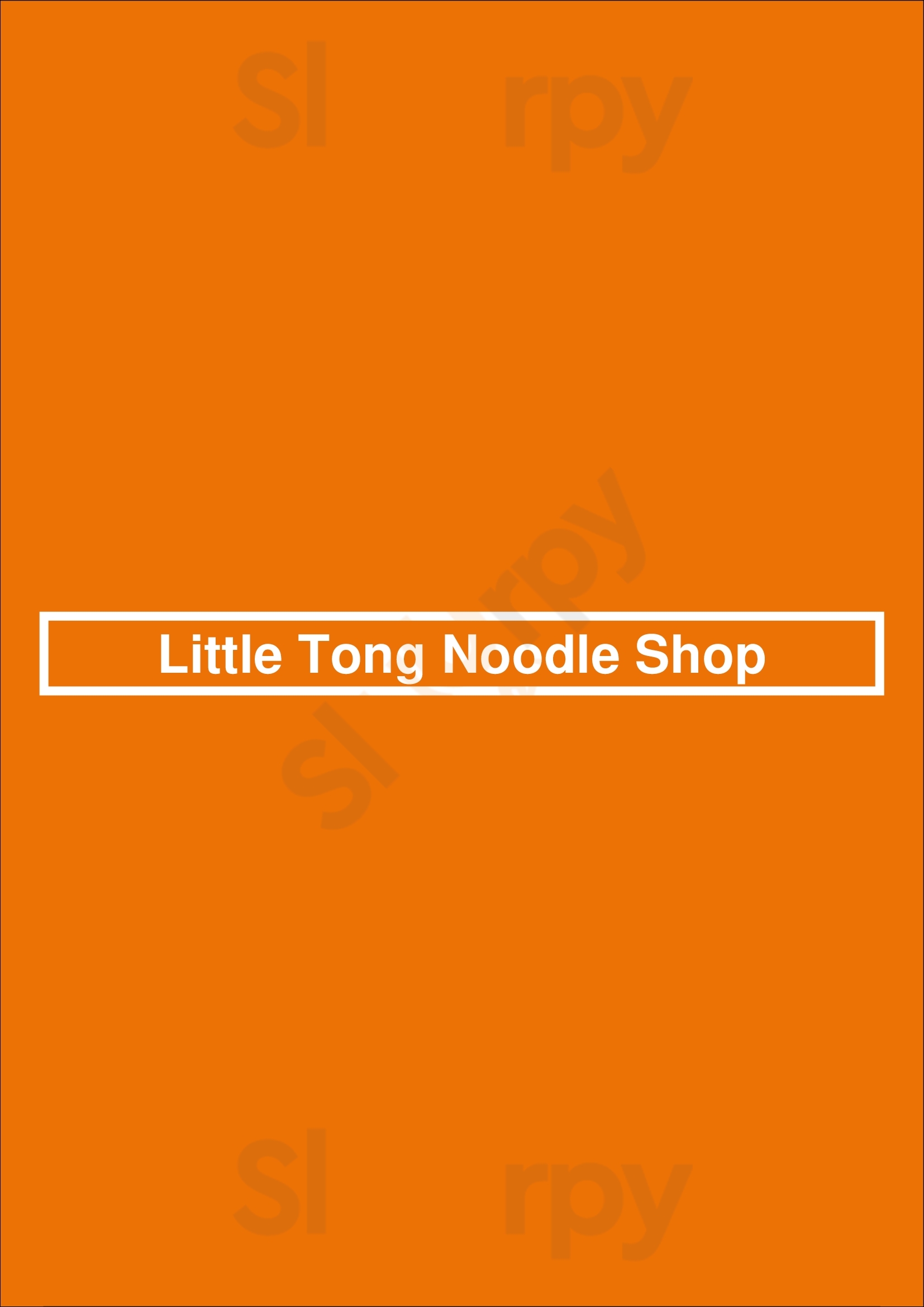 Little Tong Noodle Shop New York City Menu - 1