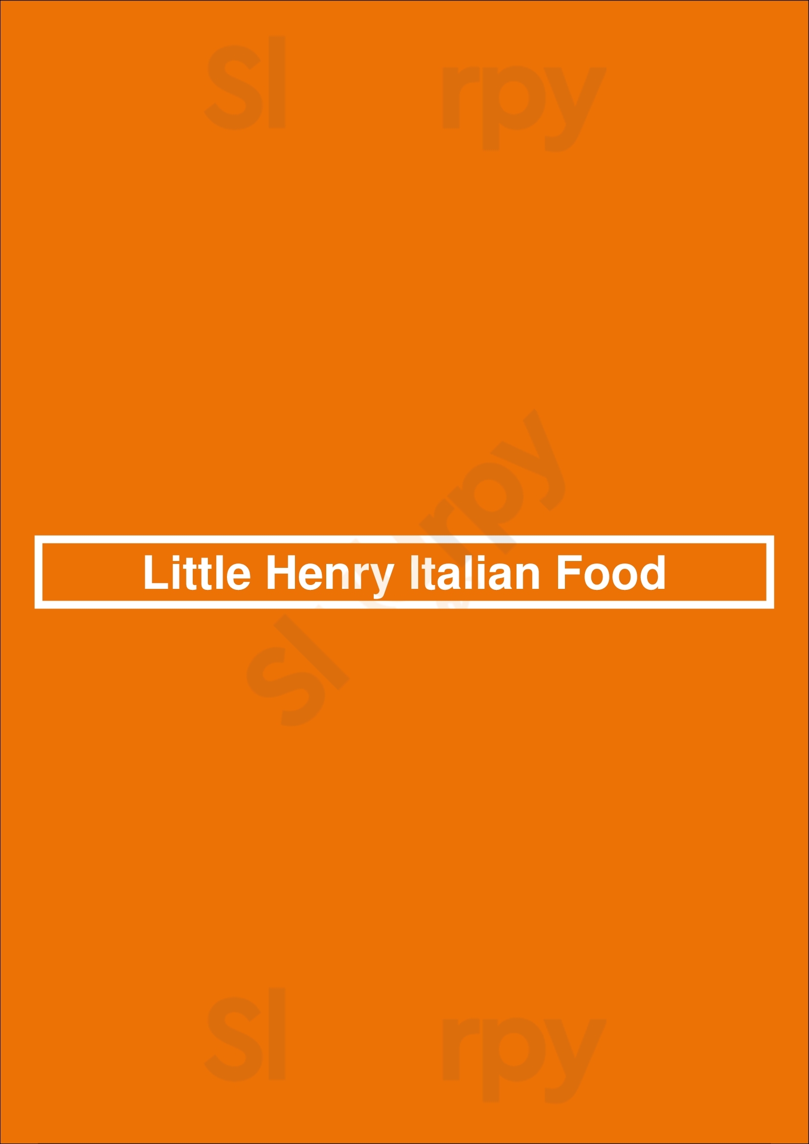 Main Menu - Little Henry Italian Food