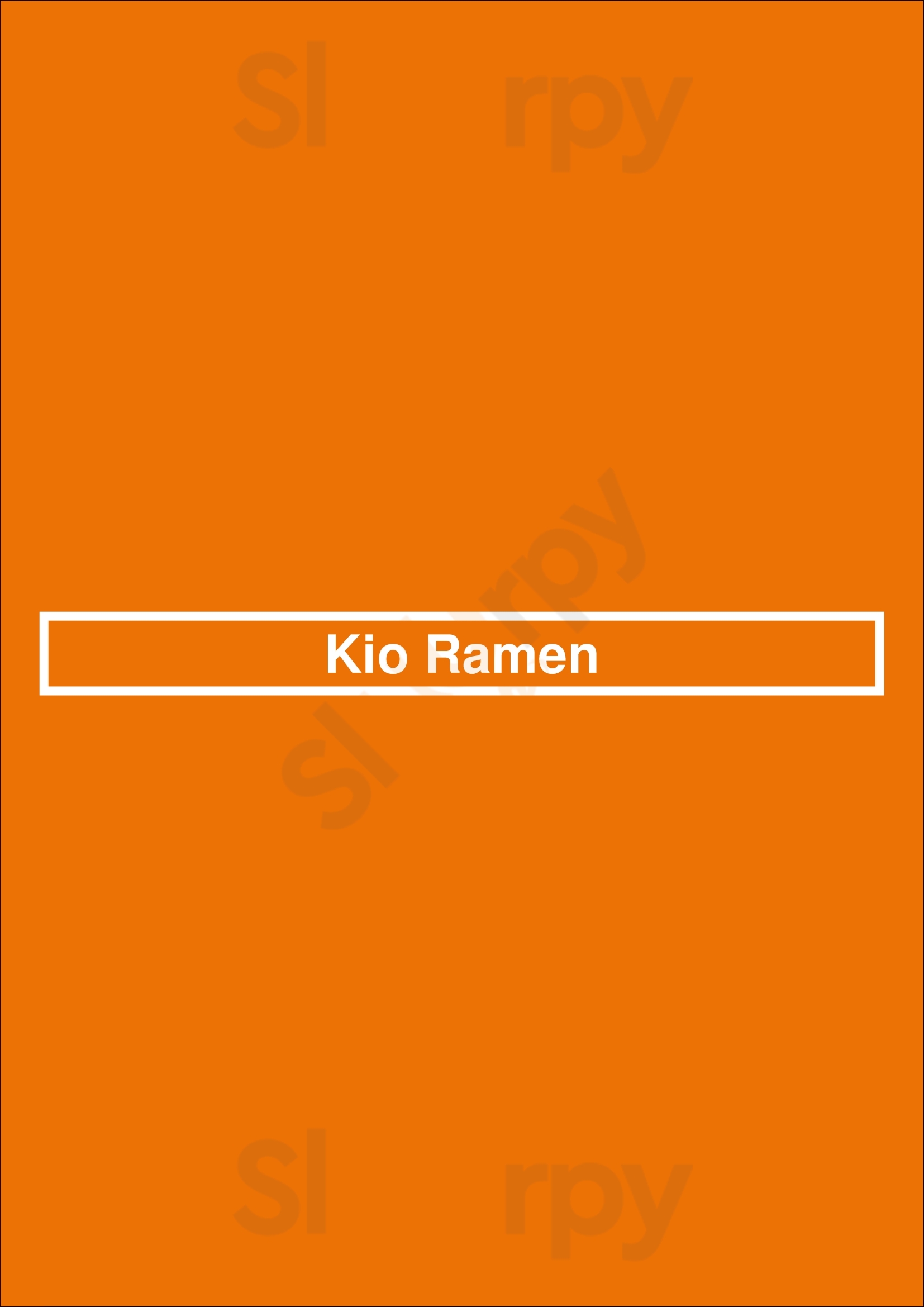 Main Menu - Kio Ramen