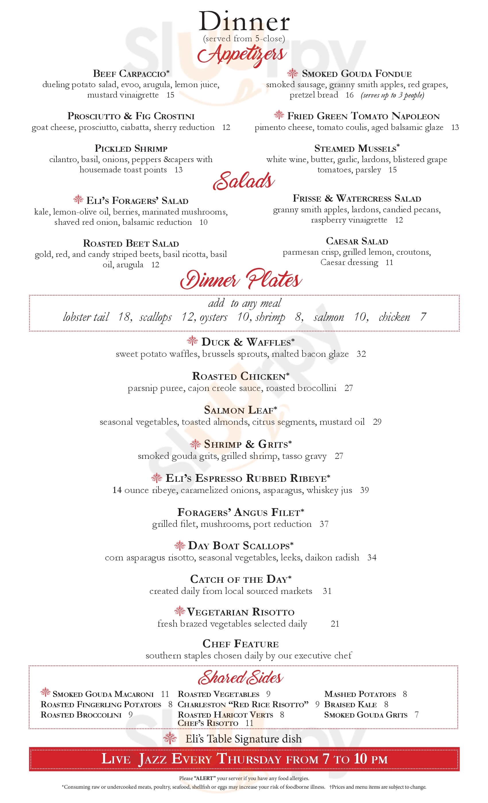 Eli's Table Restaurant New York City Menu - 1