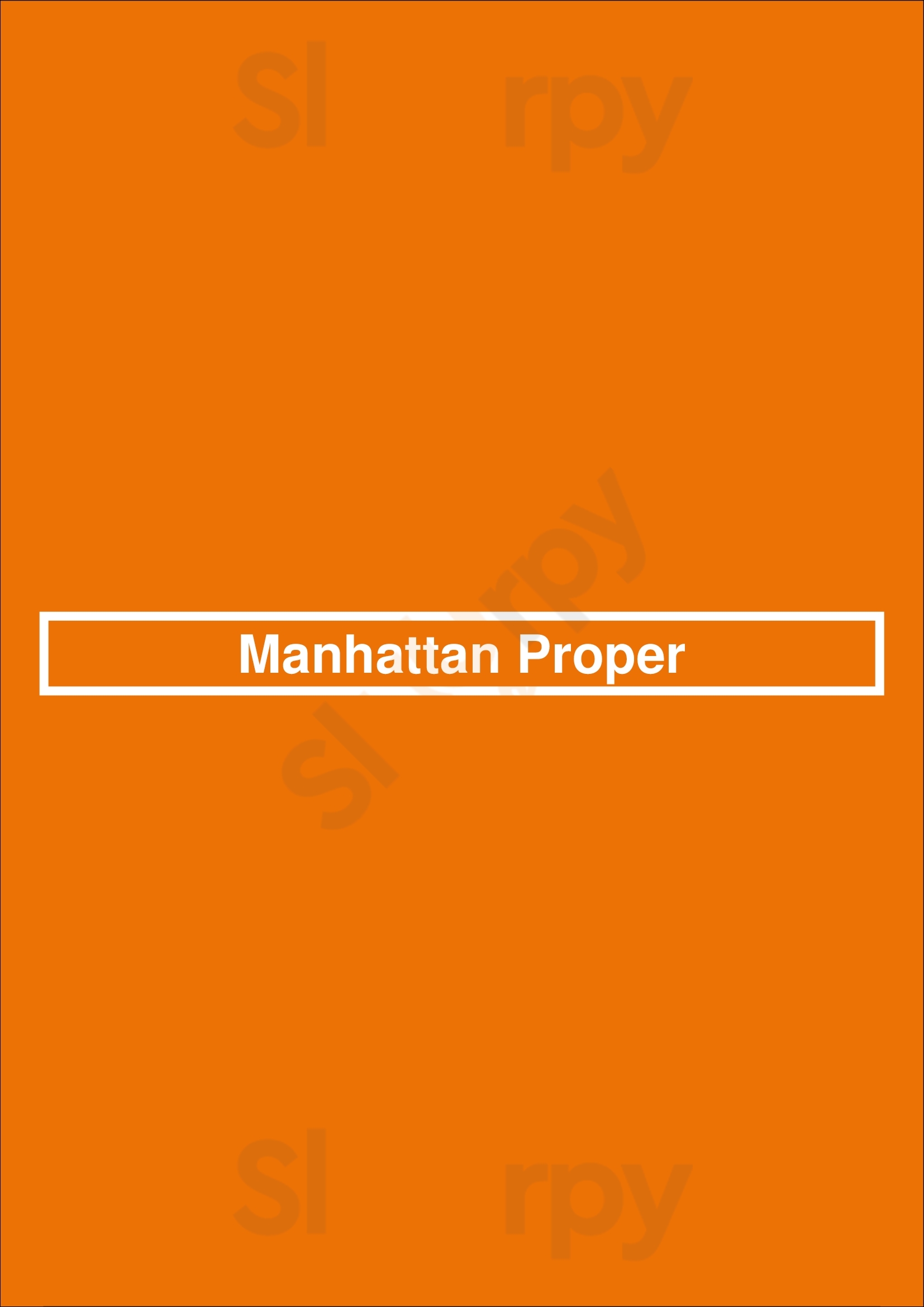 Manhattan Proper New York City Menu - 1