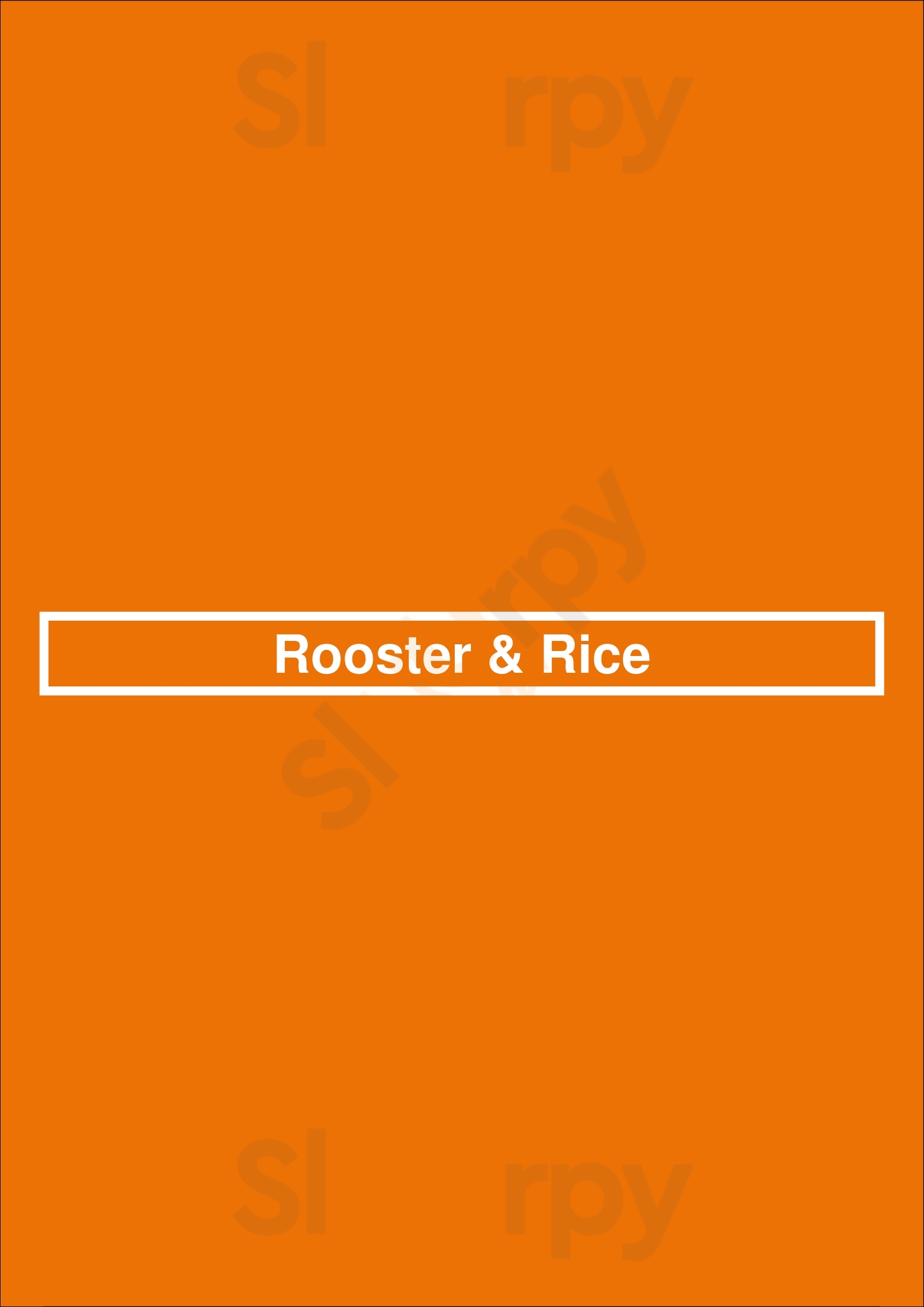 Main Menu - Rooster & Rice