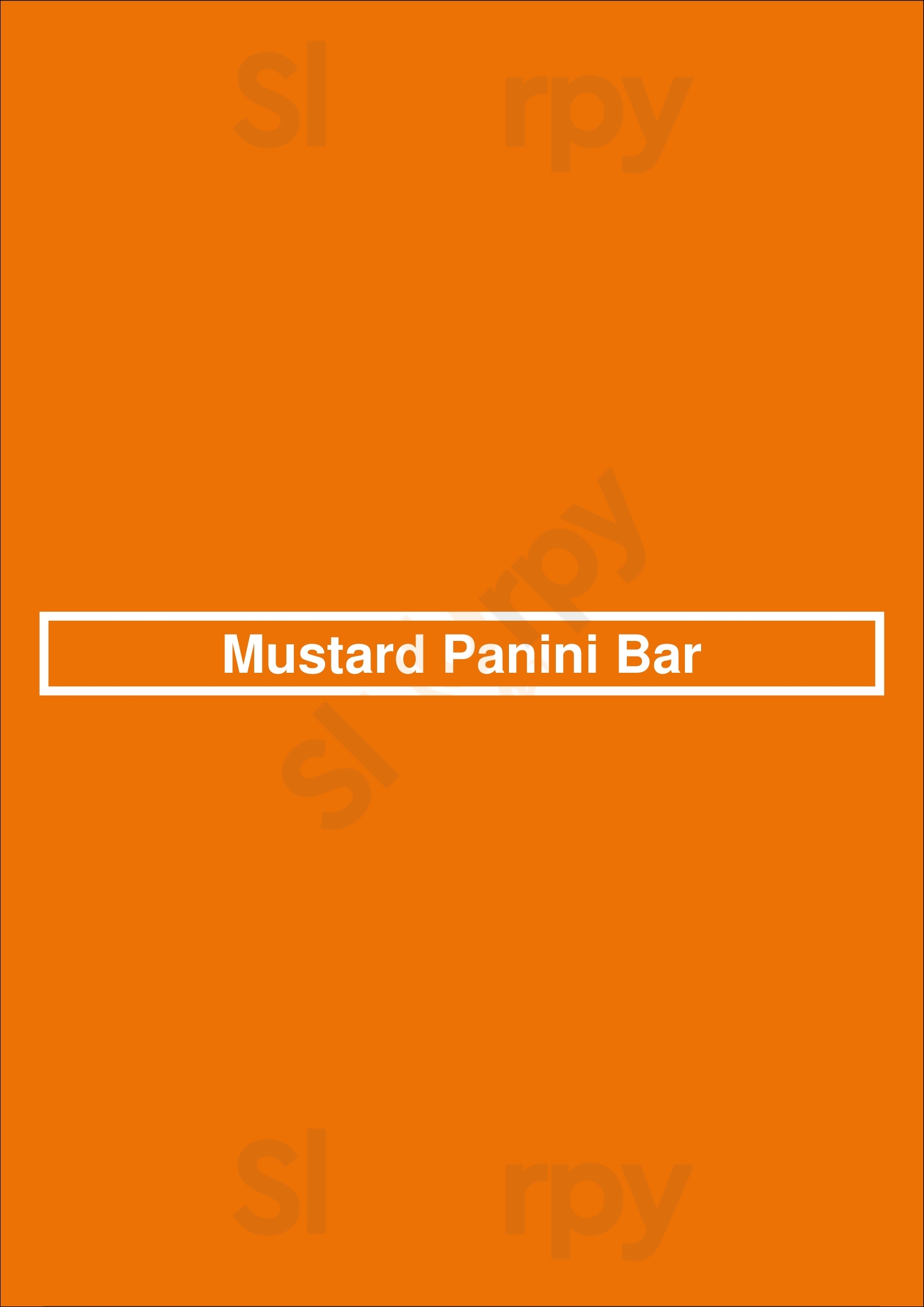 Main Menu - Mustard Panini Bar