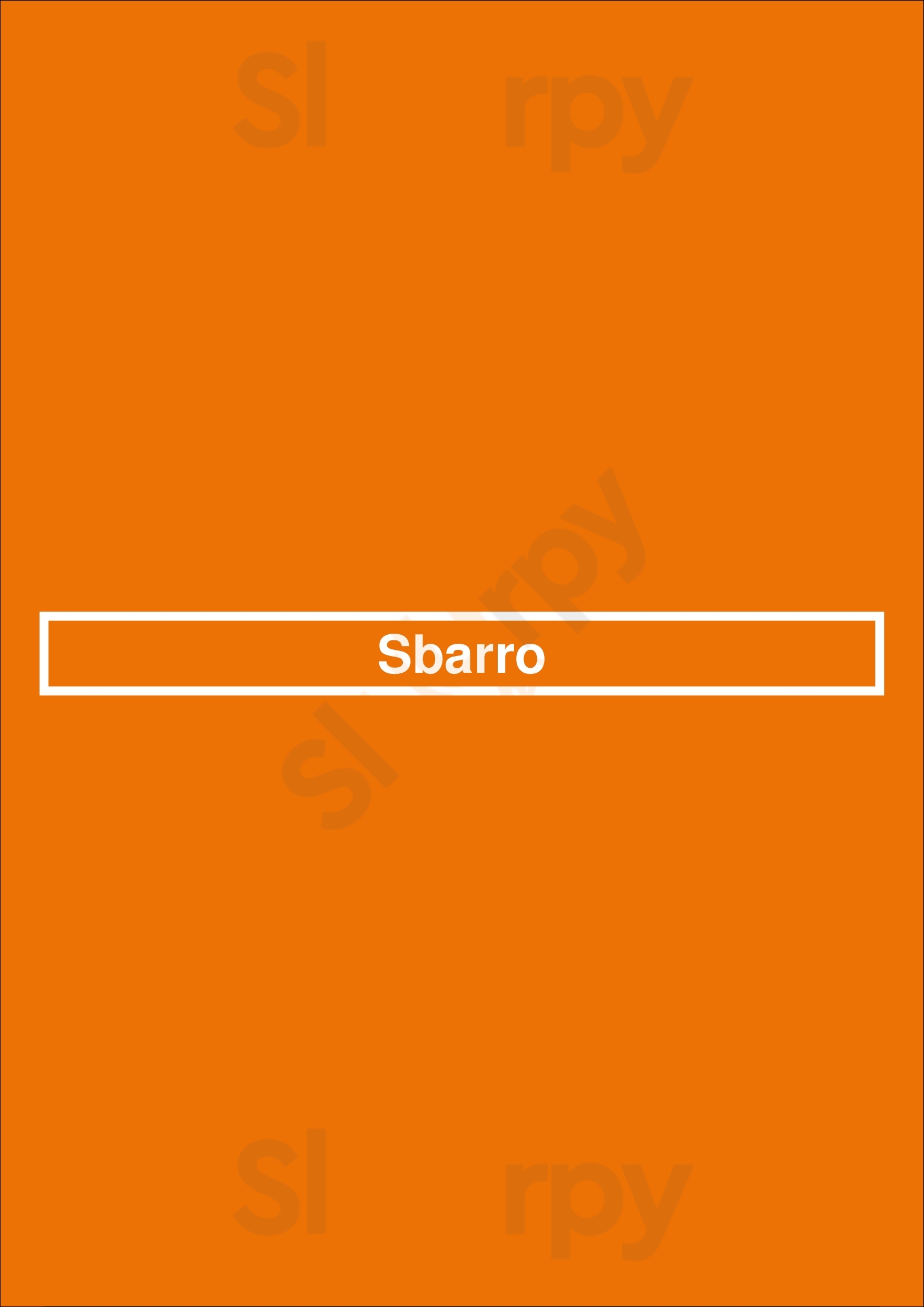 Main Menu - Sbarro