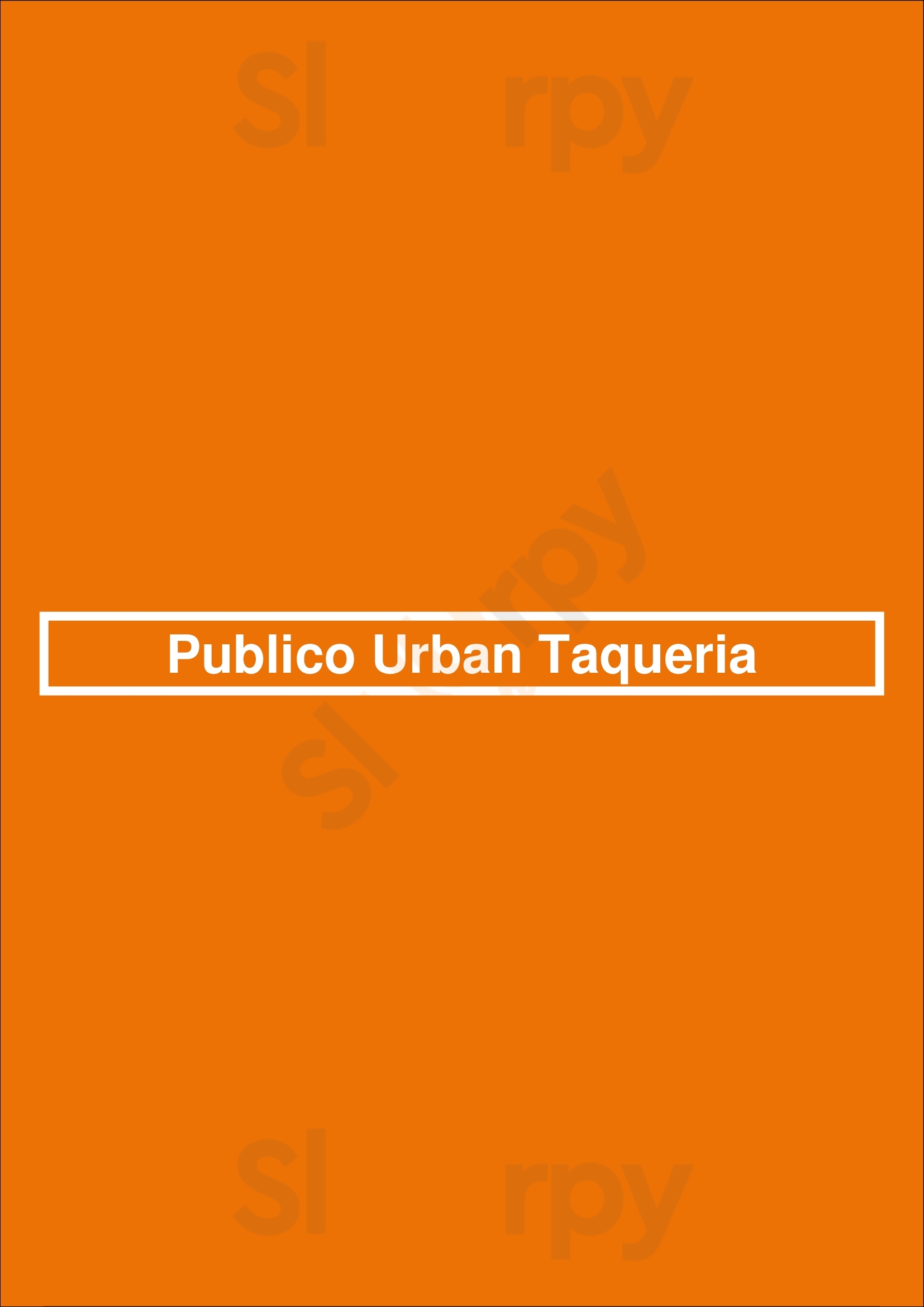 Main Menu - Publico Urban Taqueria