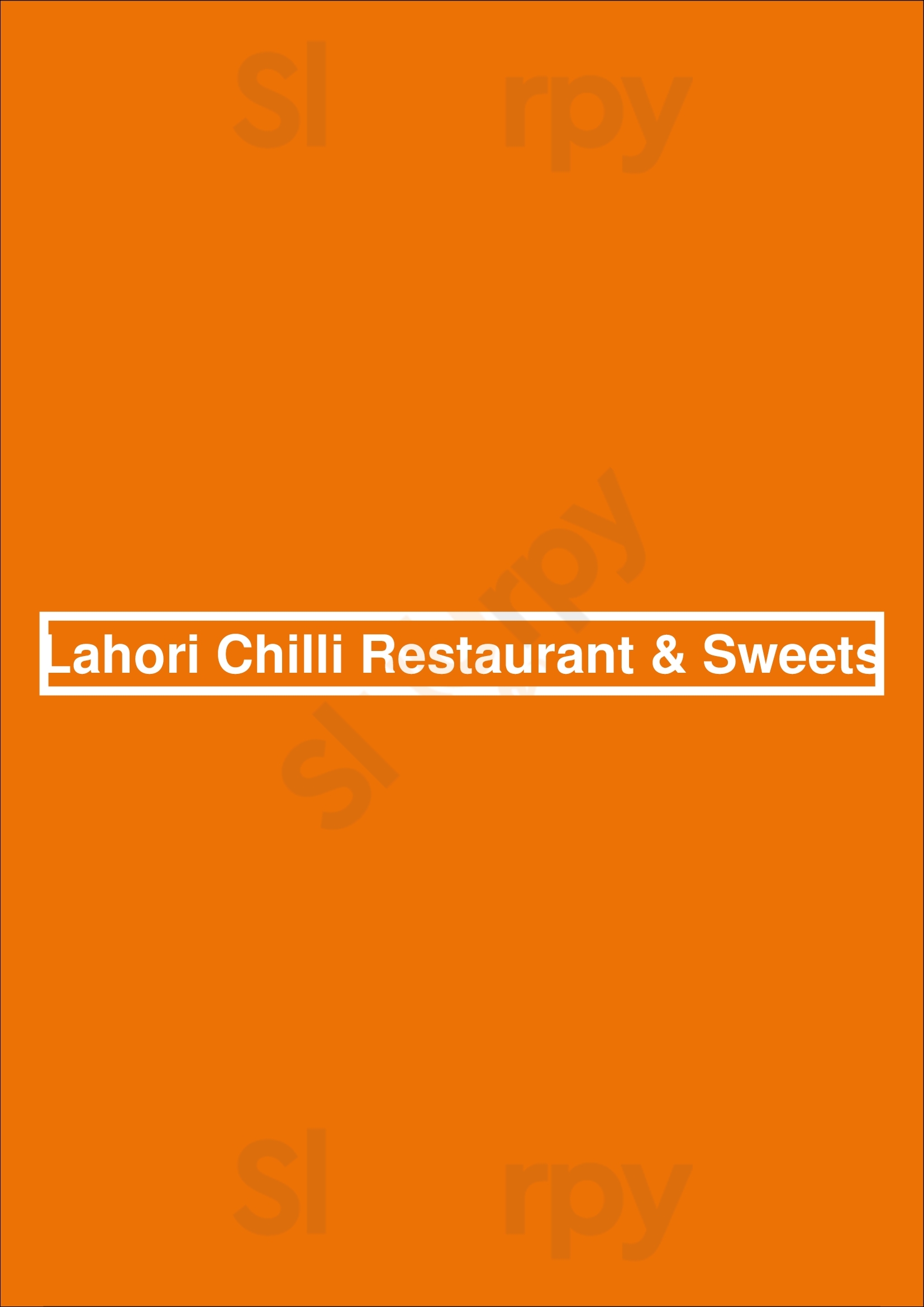 Main Menu - Lahori Chilli Restaurant & Sweets