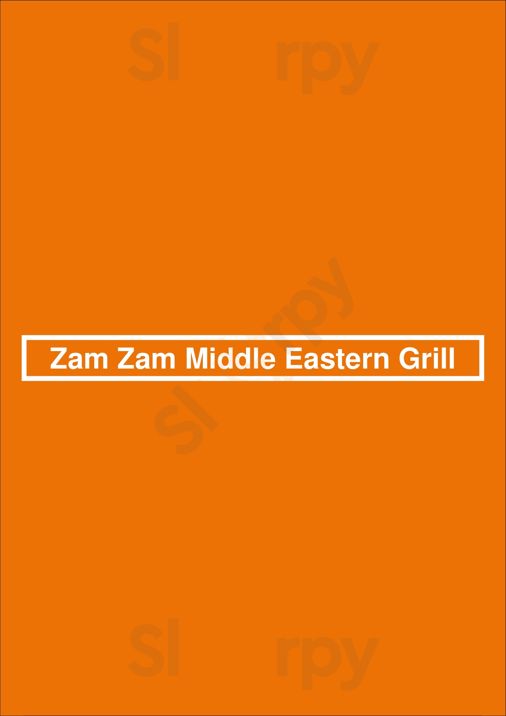 Zam Zam Middle Eastern Grill Chicago Menu - 1