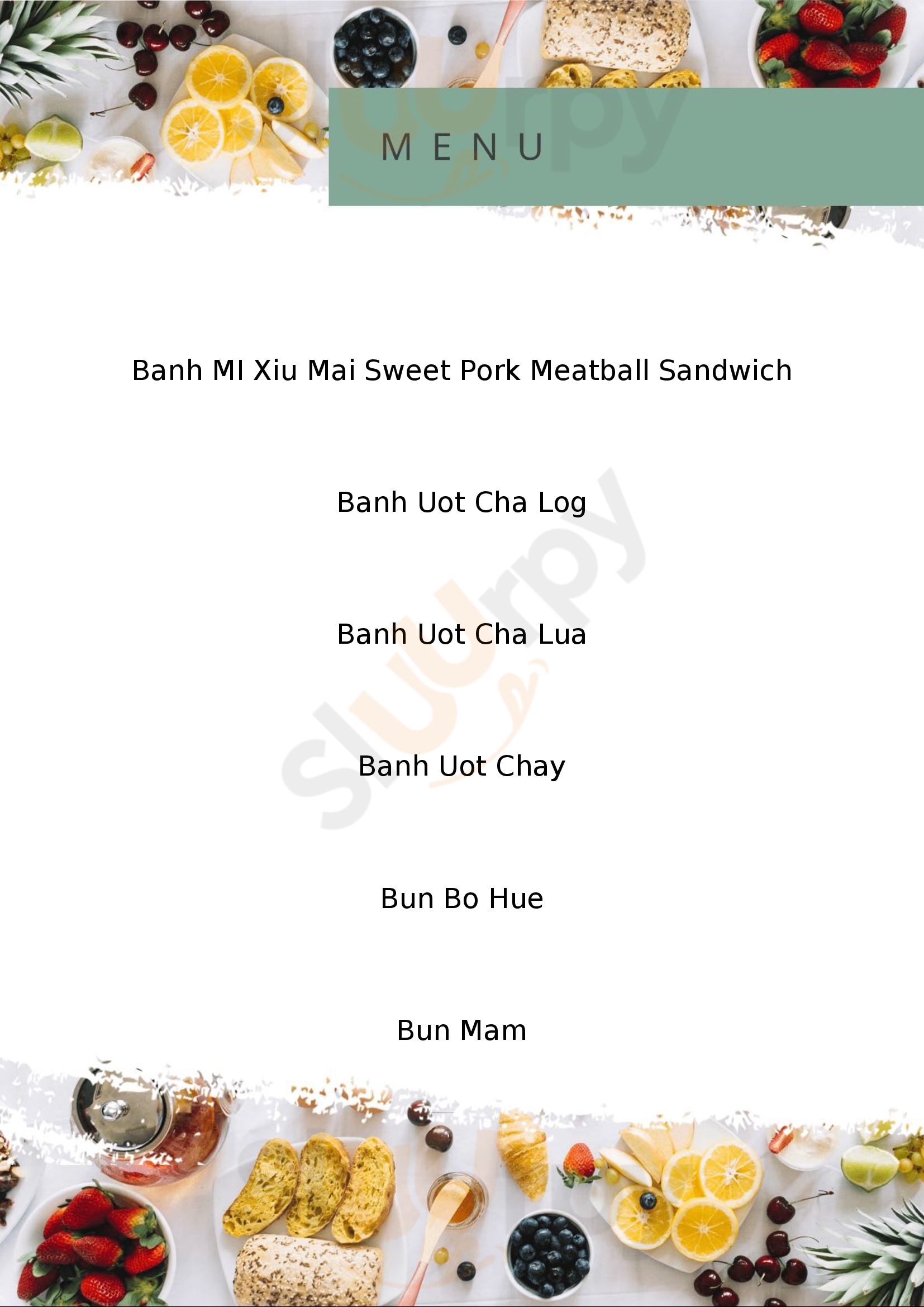 Mong Thu Cafe San Francisco Menu - 1
