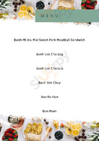 Mong Thu Cafe menu