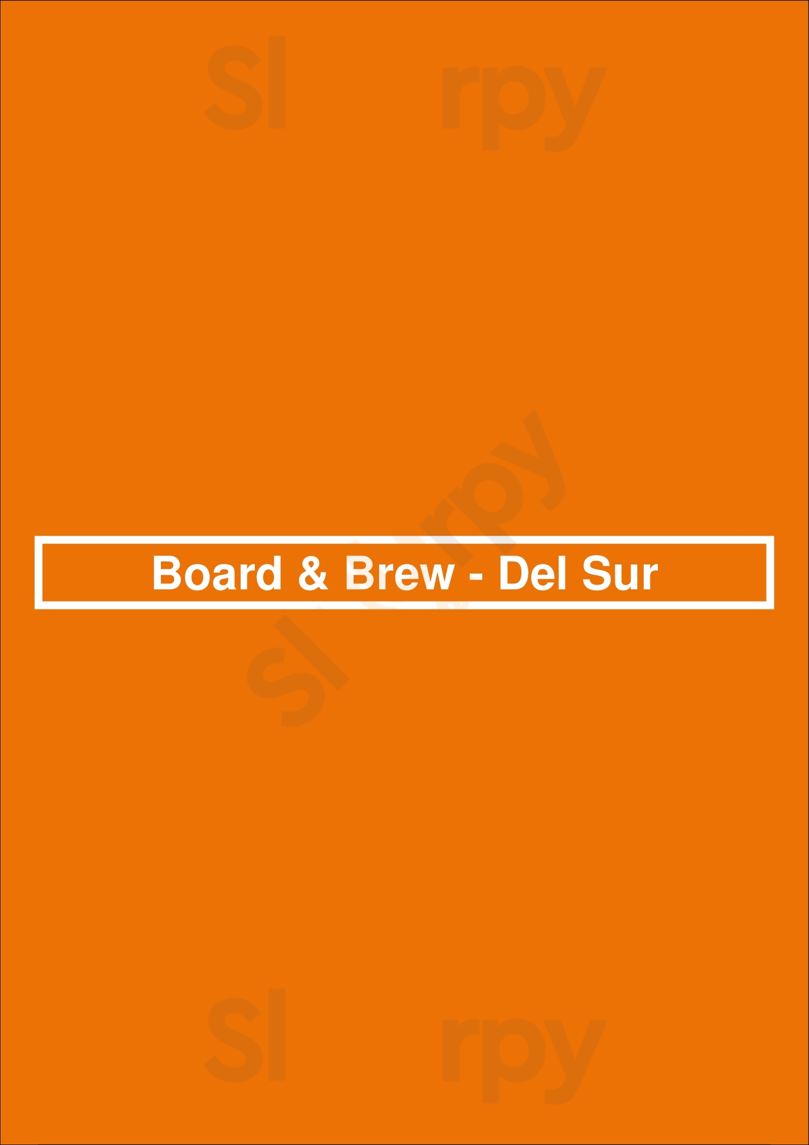 Main Menu - Board & Brew - Del Sur