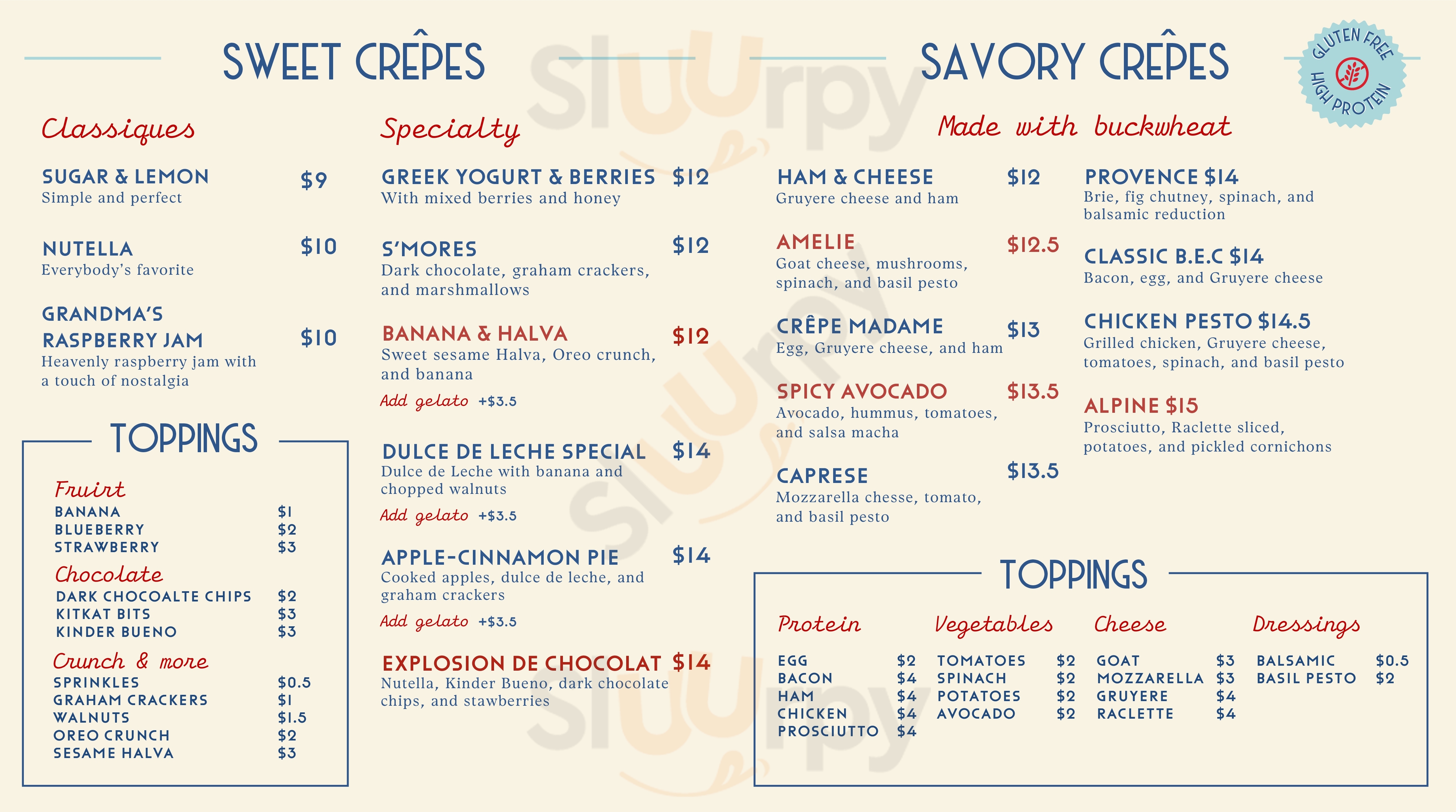 Main Menu - Viva La Crepe