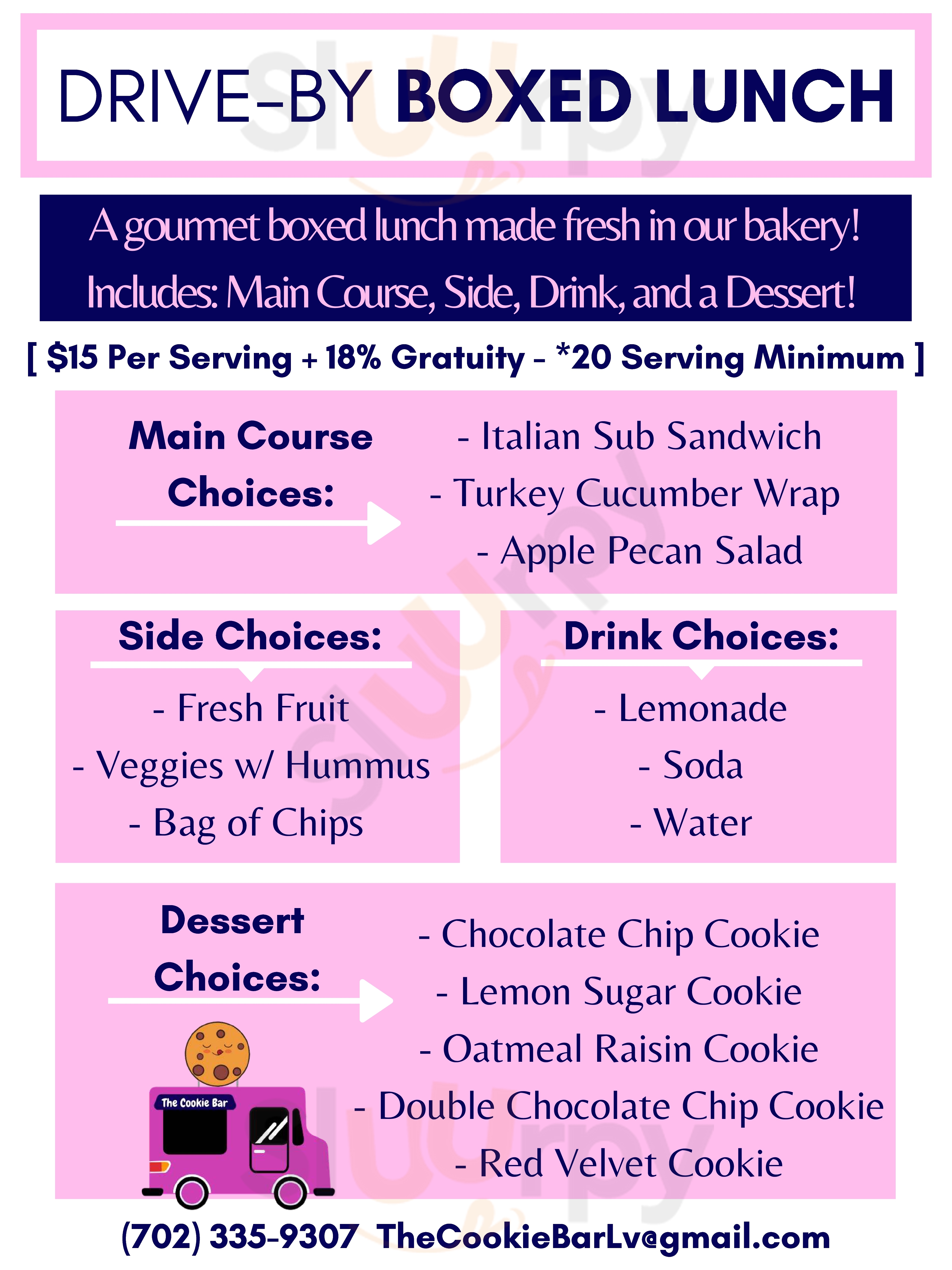 Main Menu - The Cookie Bar
