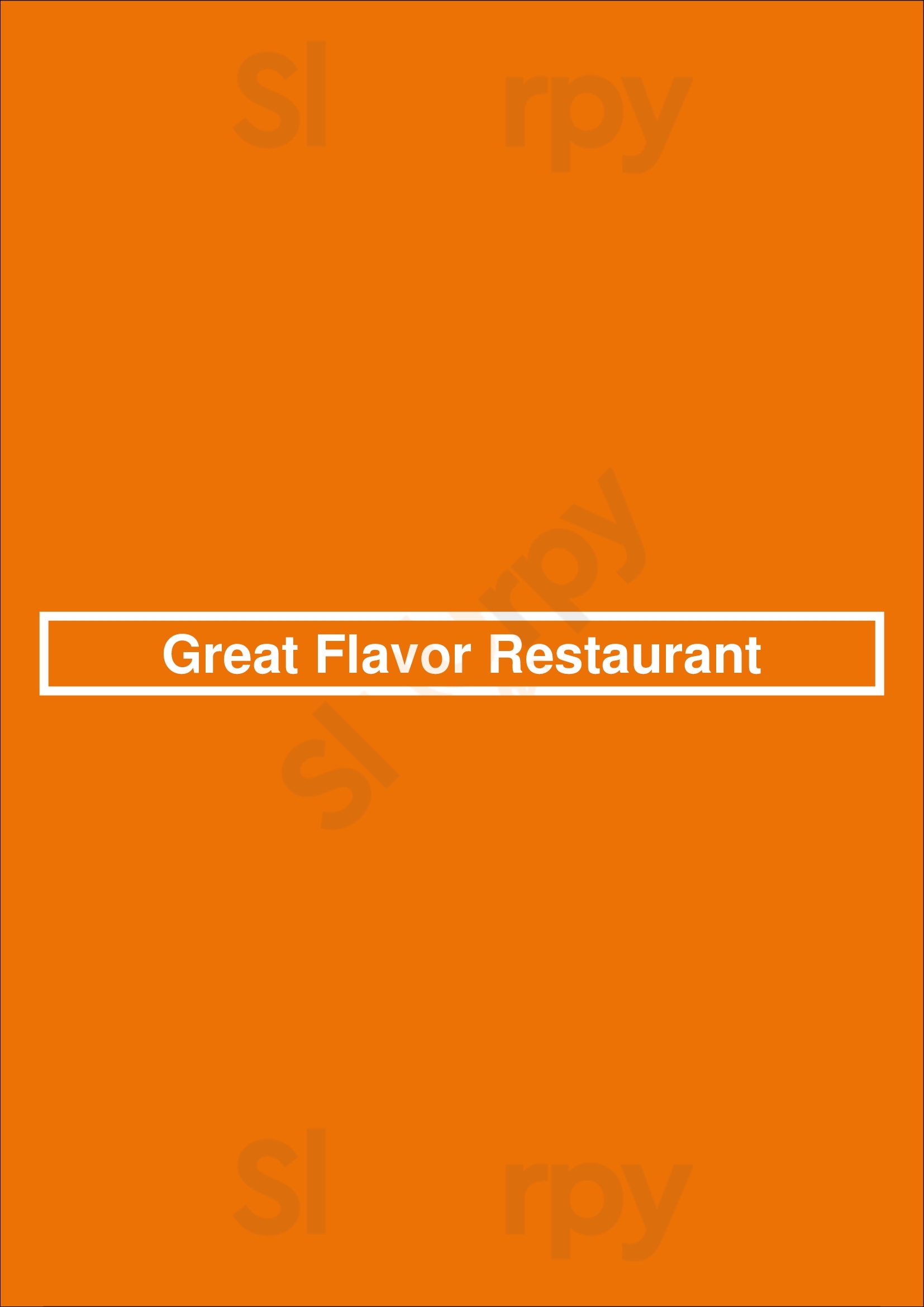Main Menu - Great Flavor Restaurant