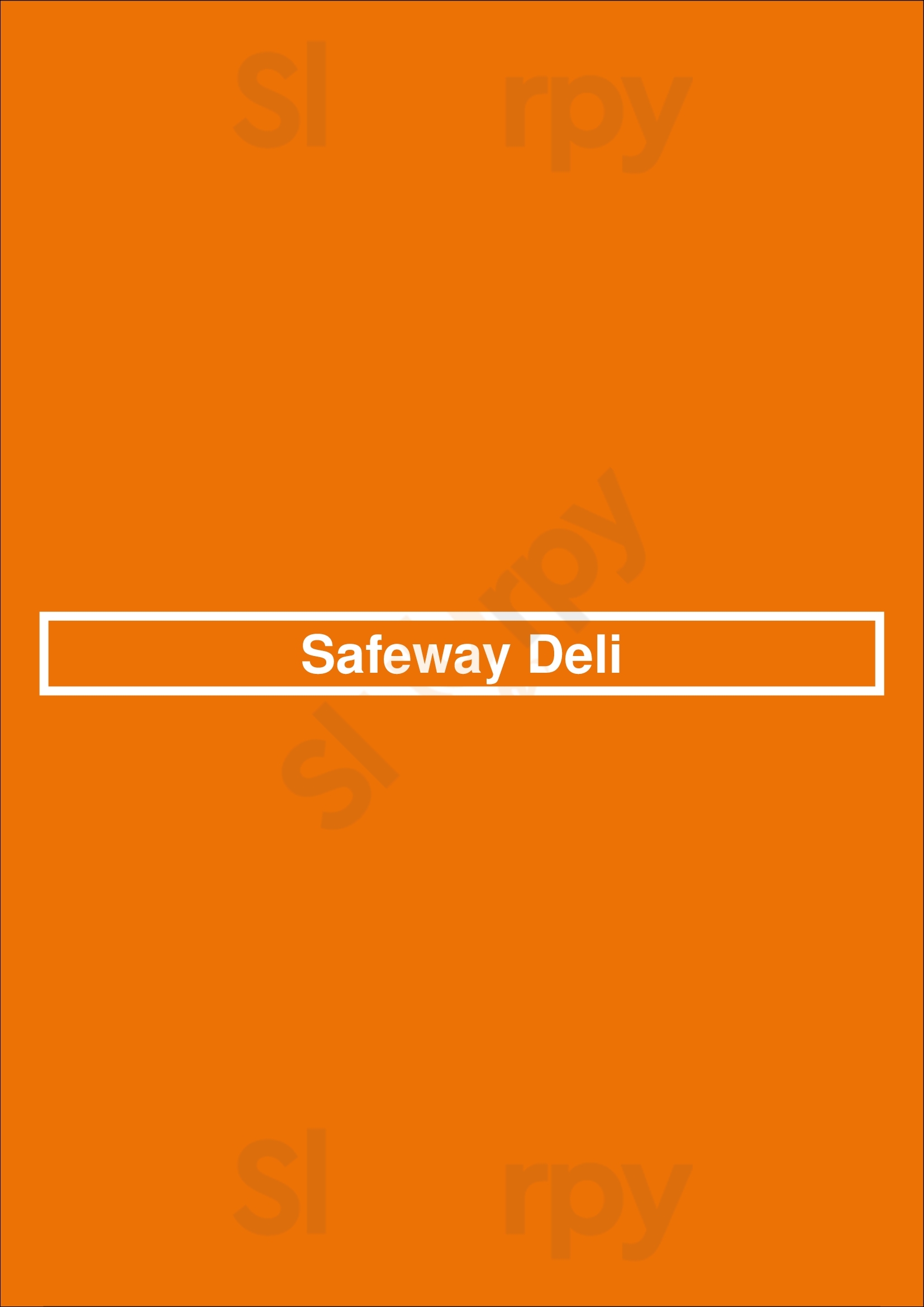 Safeway San Francisco Menu - 1