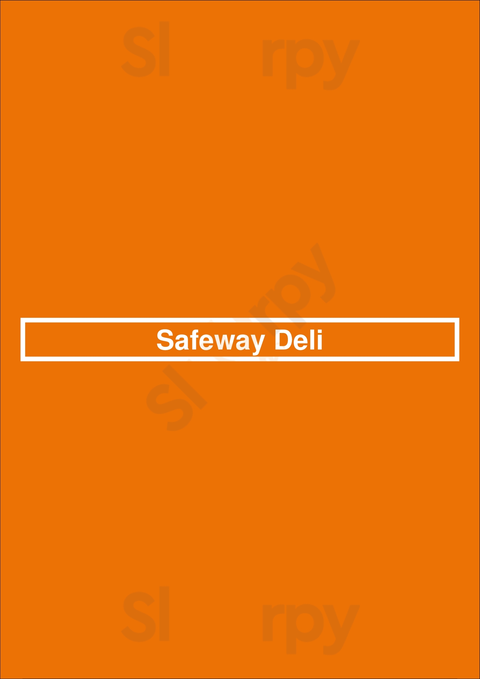 Main Menu - Safeway